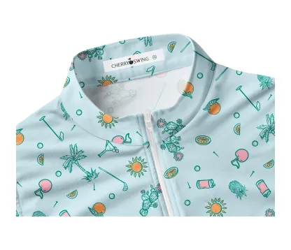 Cherryswing Women's Tropical Vacation Sleeveless Golf Shirt