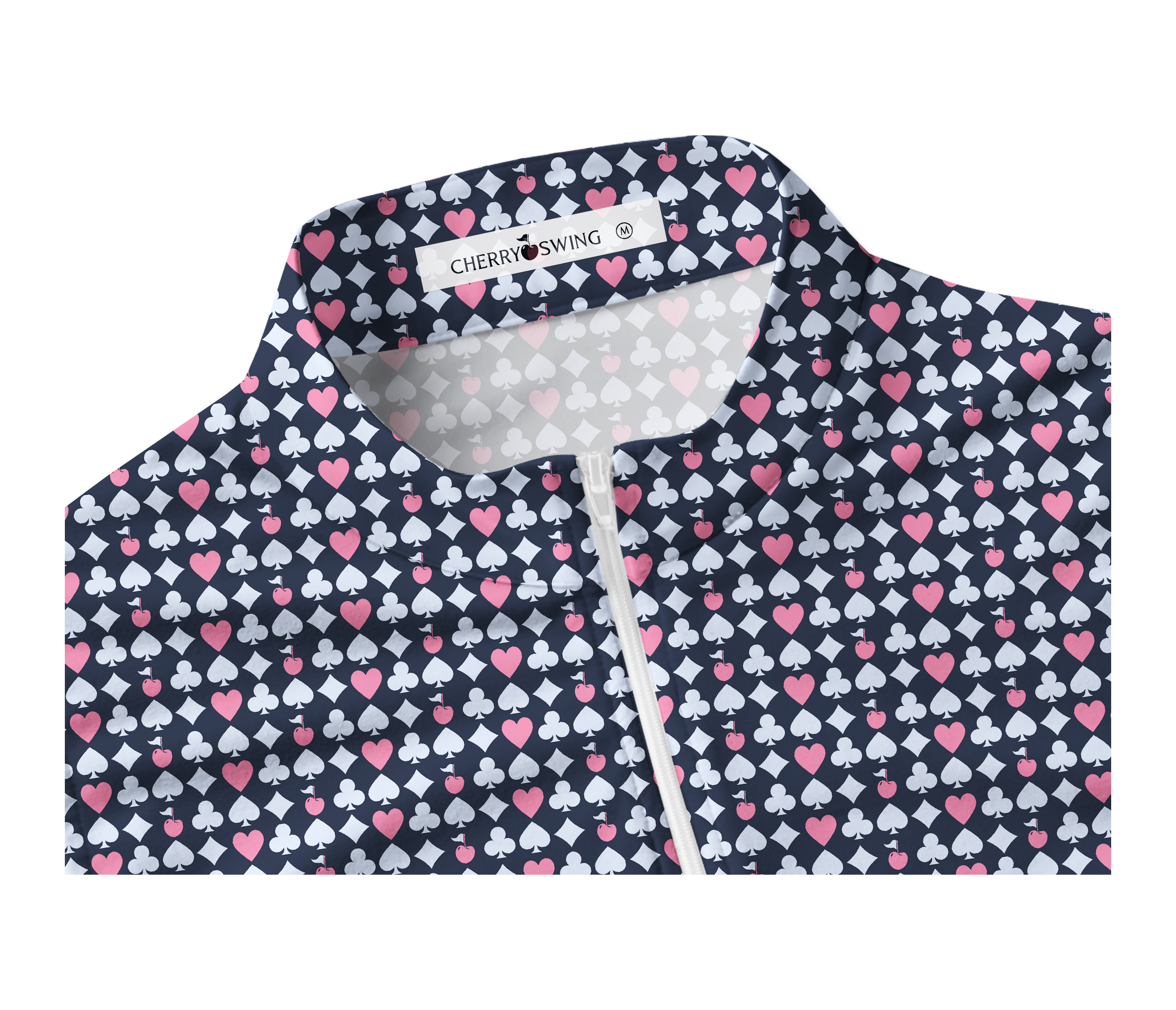 Cherryswing Women's Poker Print Symbols Sleeveless Golf Shirt