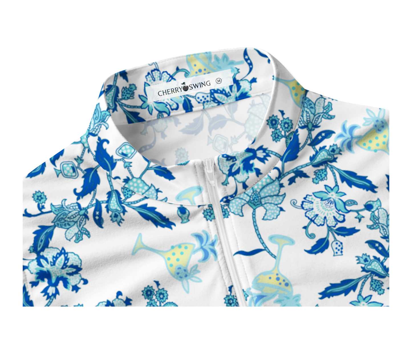 Cherryswing Women's Sleeveless Flowers Golf Polo Shirt