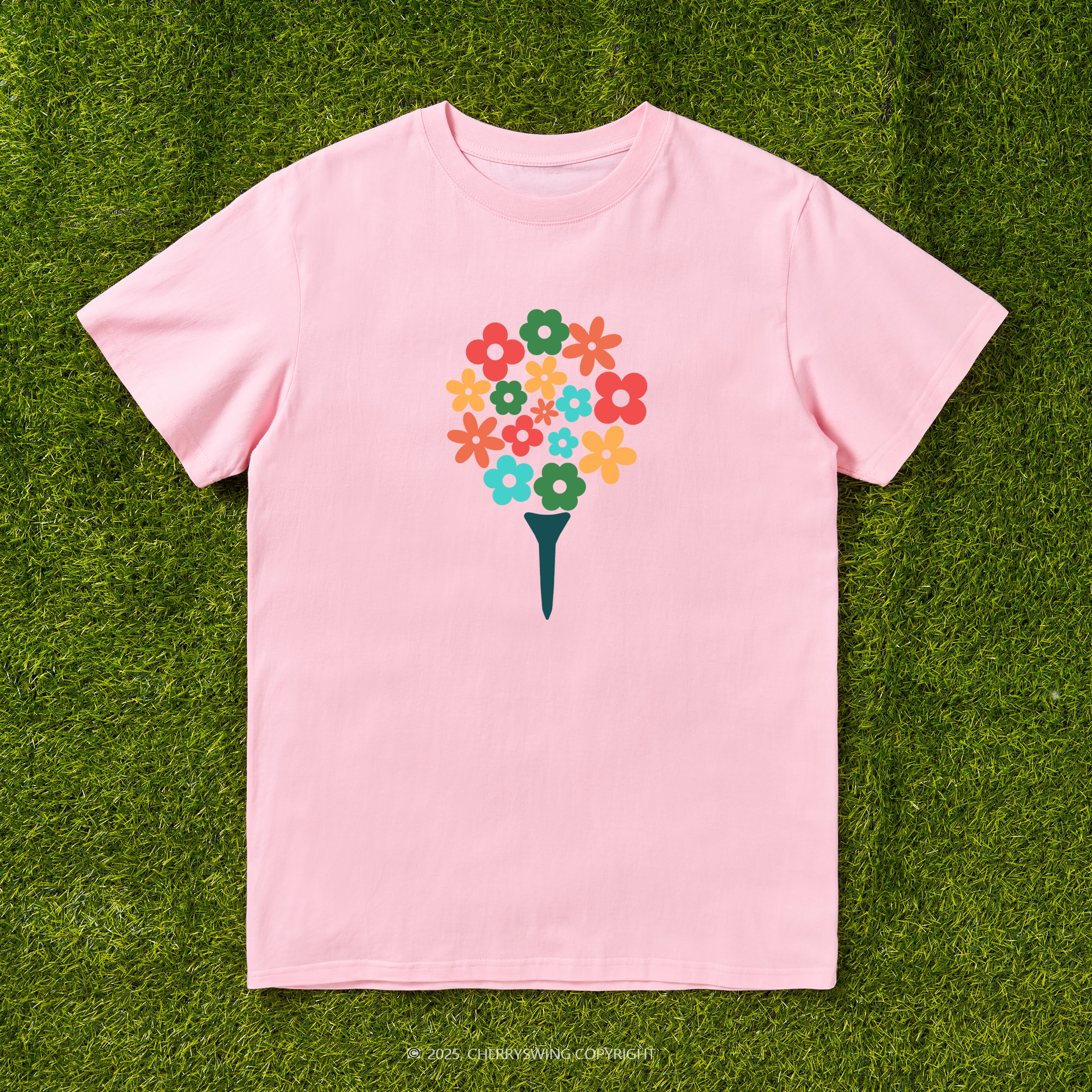 Cherryswing Blossoming Golf Ball T-shirt For Women