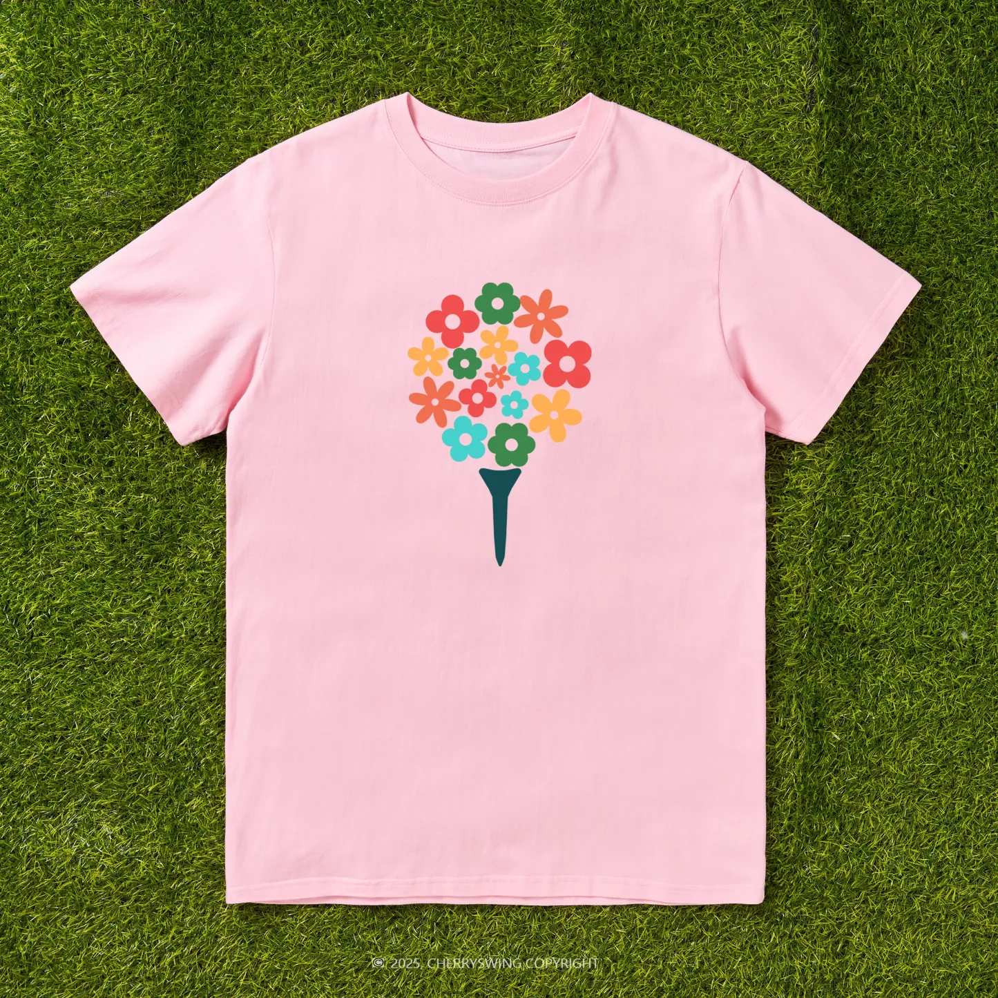 Cherryswing Blossoming Golf Ball T-shirt For Women