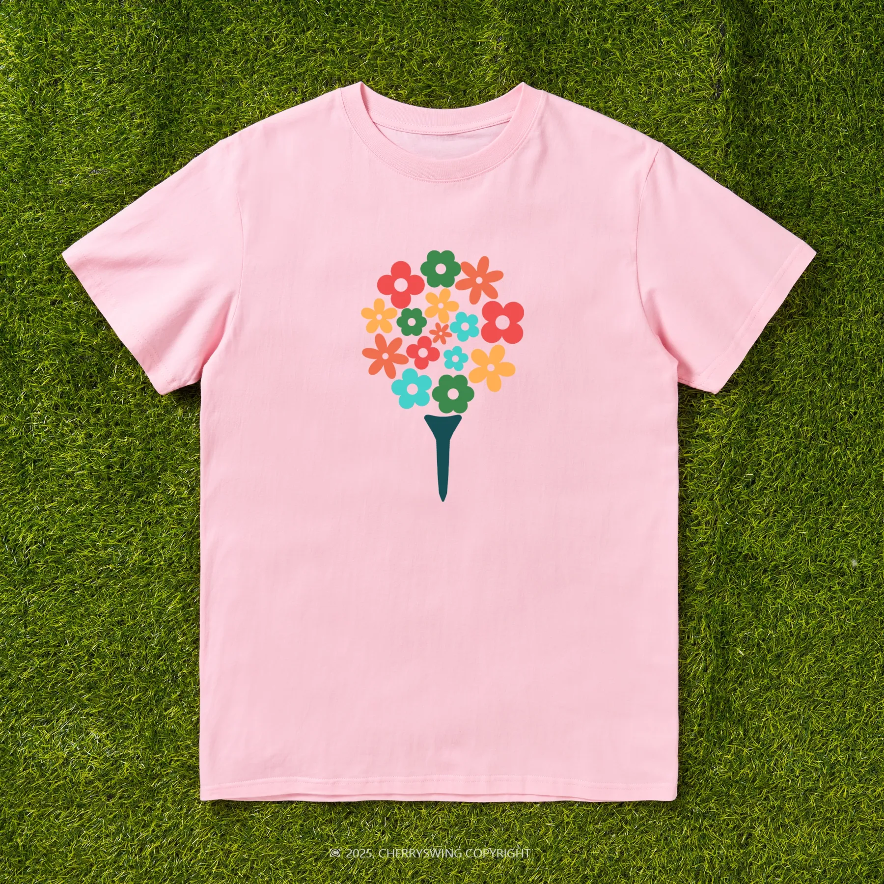 Cherryswing Blossoming Golf Ball T-shirt For Women