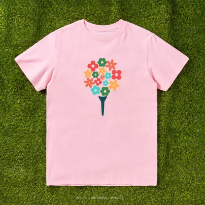 Cherryswing Blossoming Golf Ball T-shirt For Women