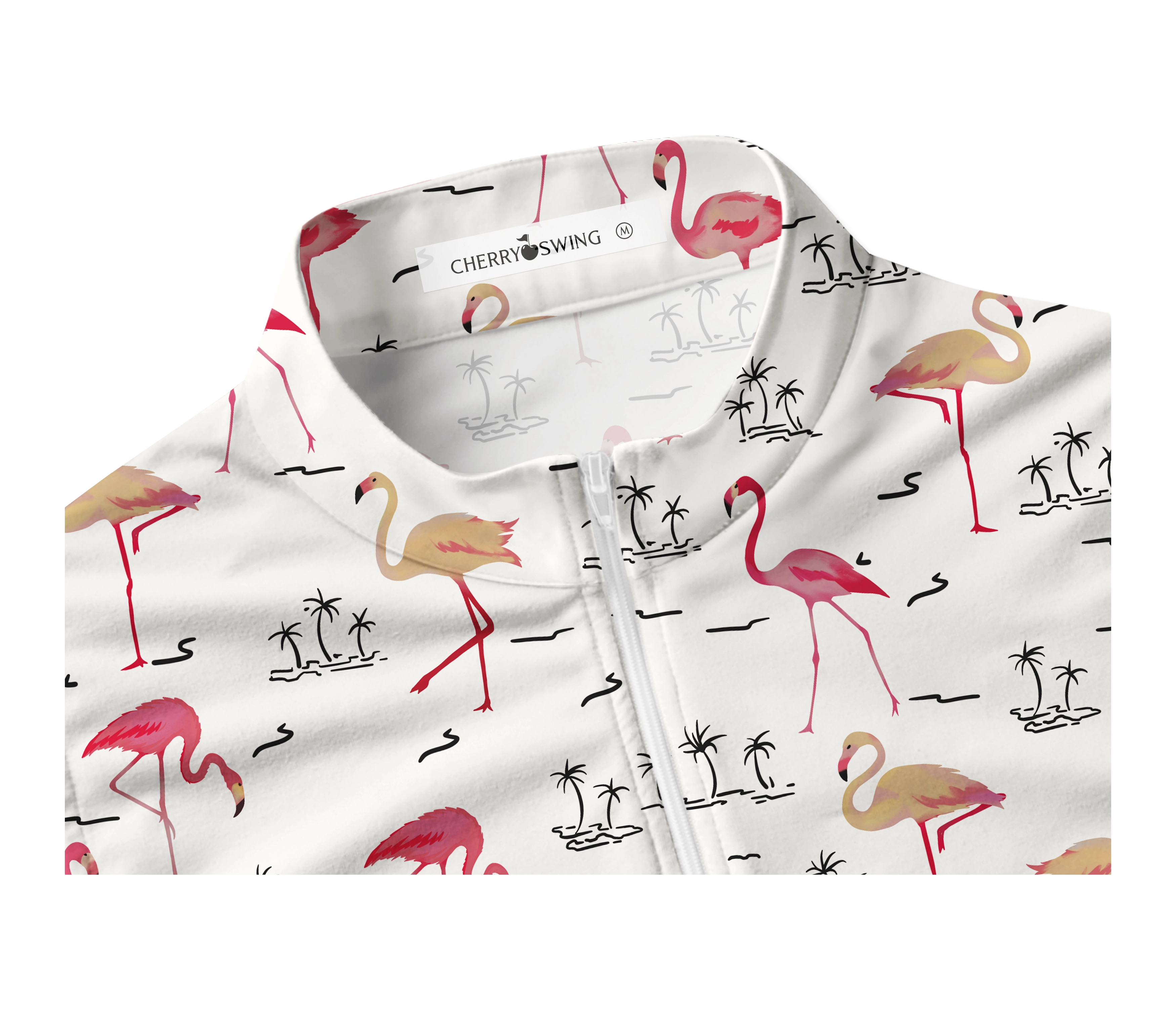 Cherryswing Women's Playful Flamingo Golf Sleeveless Polo Shirt