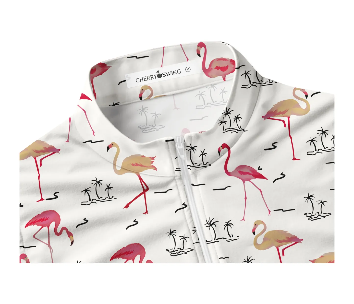 Cherryswing Women's Playful Flamingo Golf Sleeveless Polo Shirt