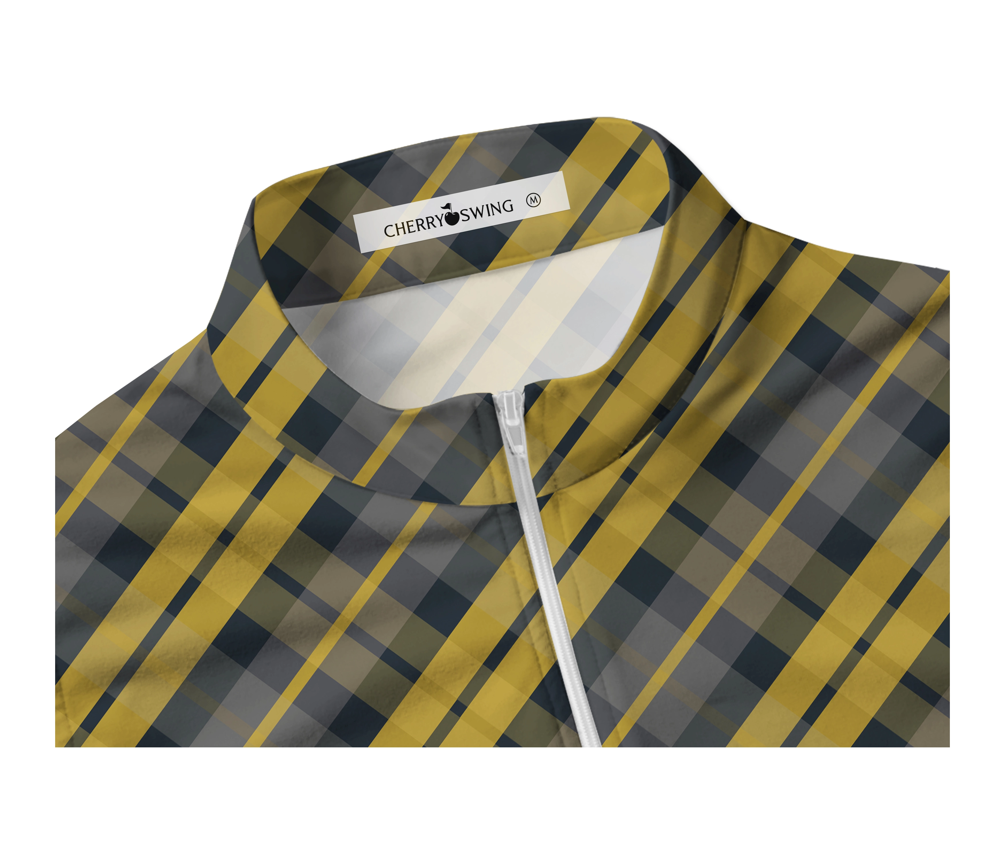 Cherryswing Women's Scottish Plaid Pattern Golf Sleeveless Polo Shirt