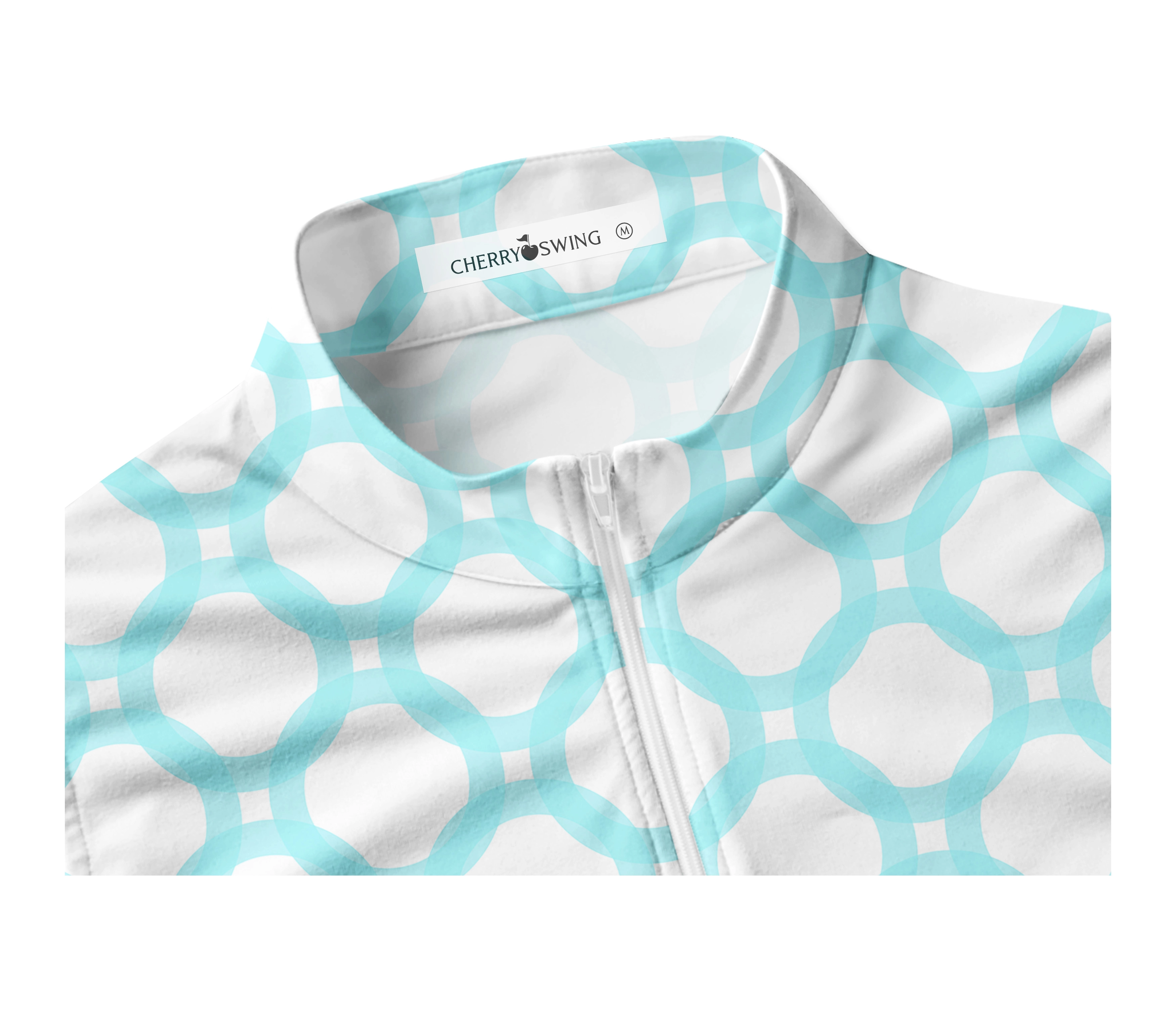 Cherryswing Women's Interlocking Geometric Golf Sleeveless Polo Shirt