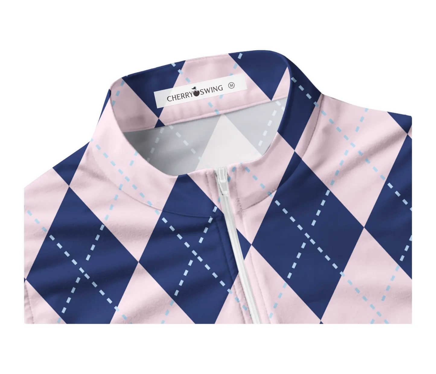 Cherryswing Women's Classic Argyle Patterns Golf Sleeveless Polo Shirt