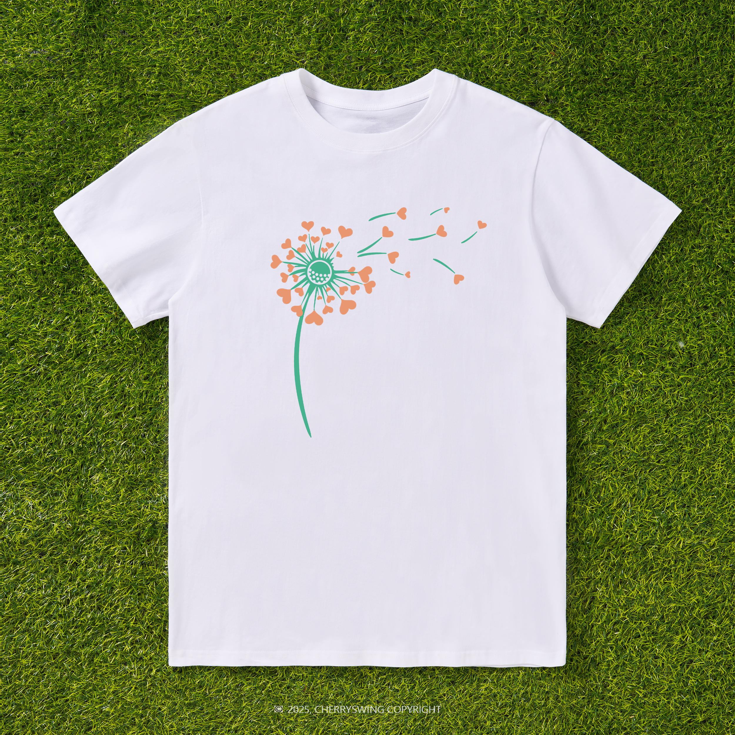 Cherryswing Dandelion Hearts T-shirt For Women