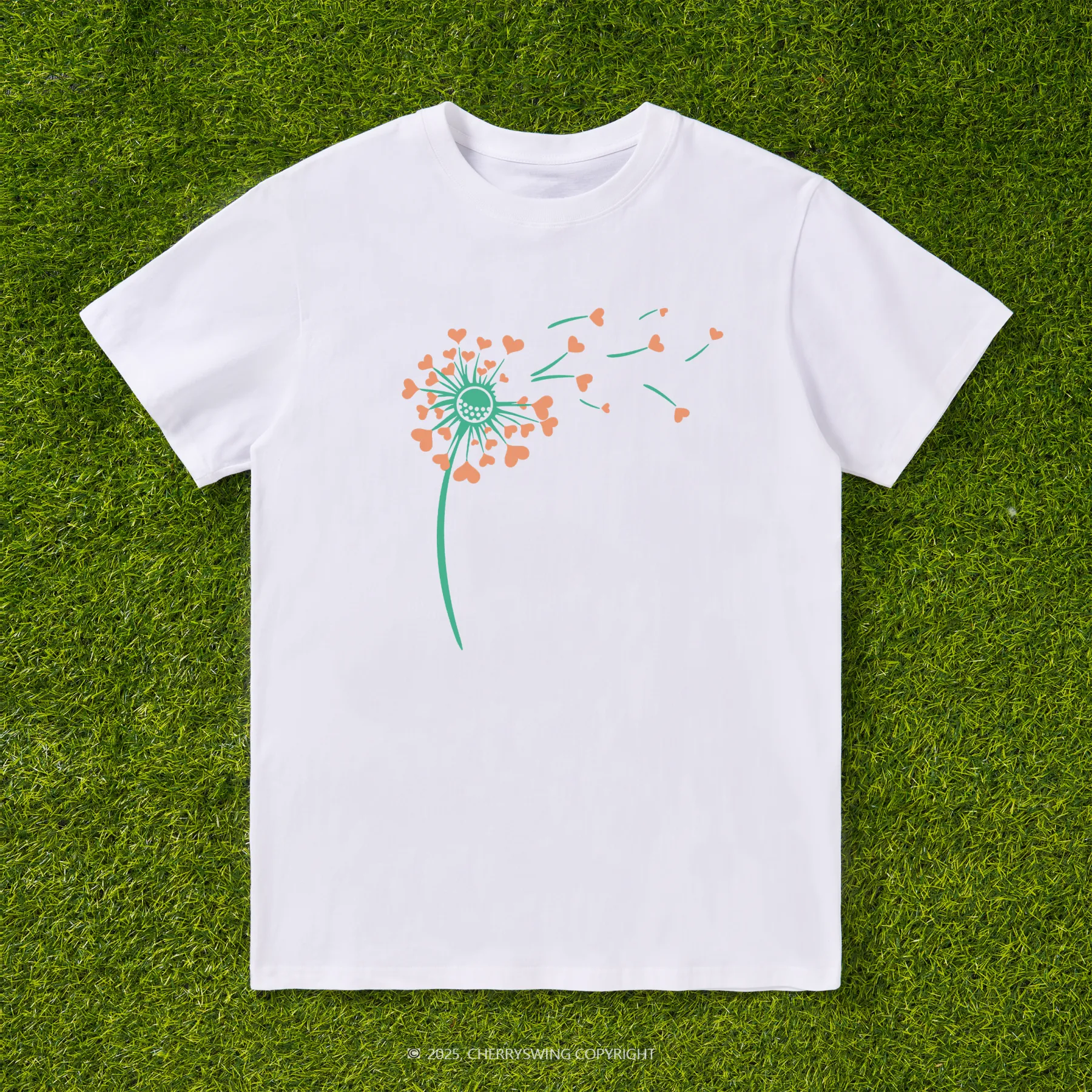 Cherryswing Dandelion Hearts T-shirt For Women