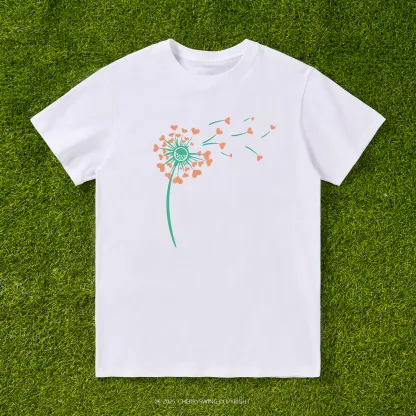 Cherryswing Dandelion Hearts T-shirt For Women