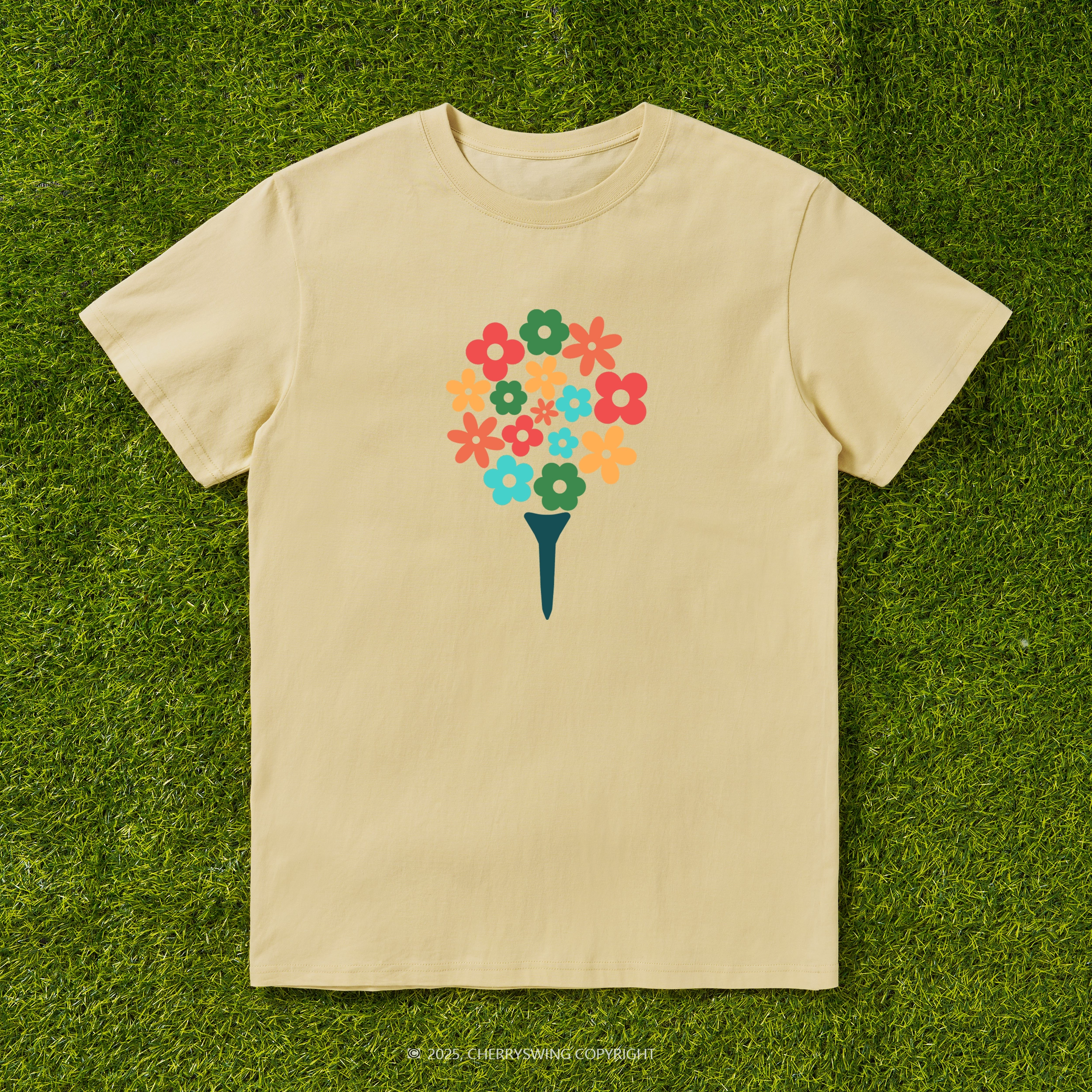 Cherryswing Blossoming Golf Ball T-shirt For Women