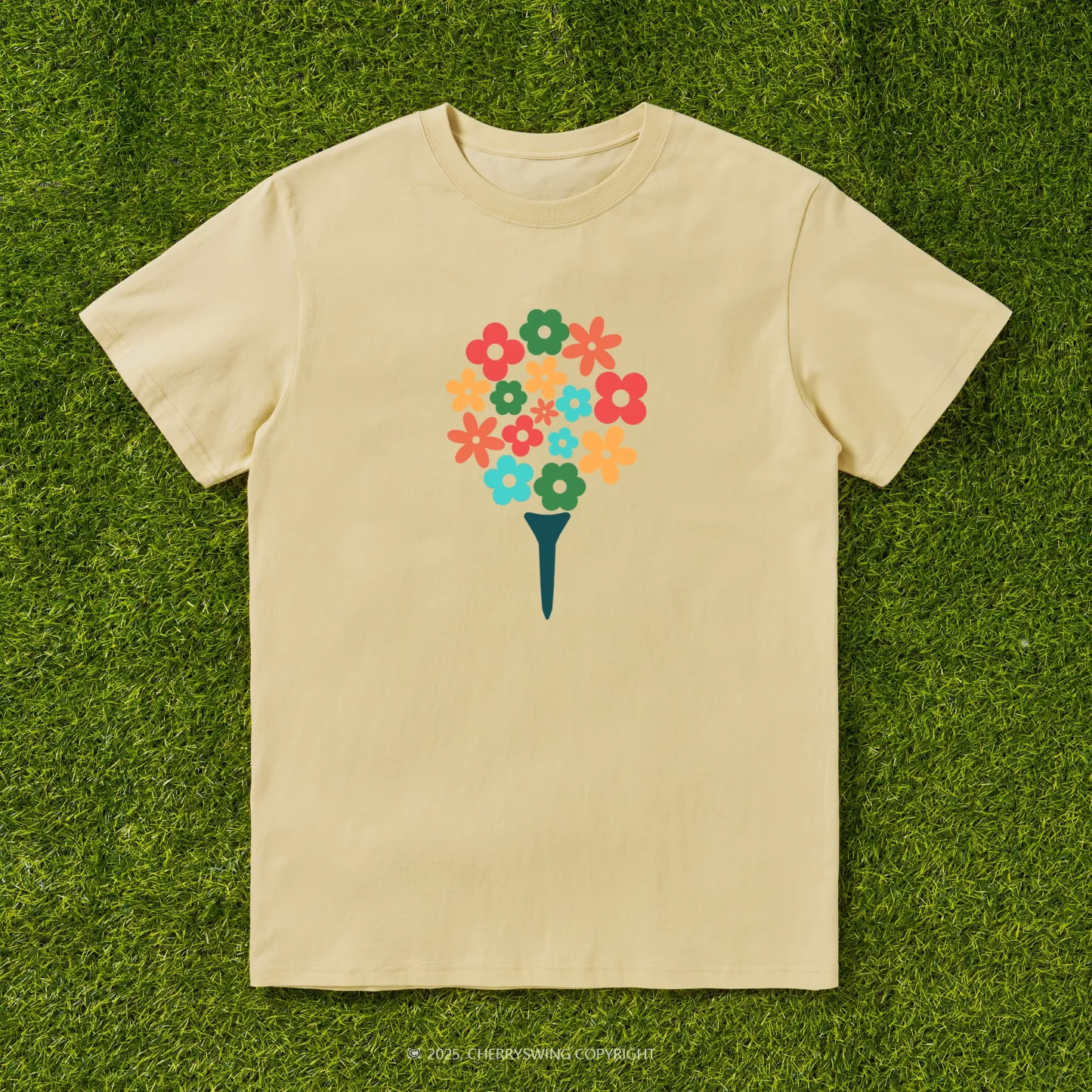 Cherryswing Blossoming Golf Ball T-shirt For Women
