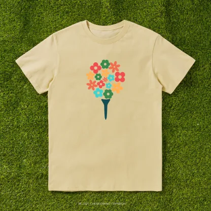 Cherryswing Blossoming Golf Ball T-shirt For Women
