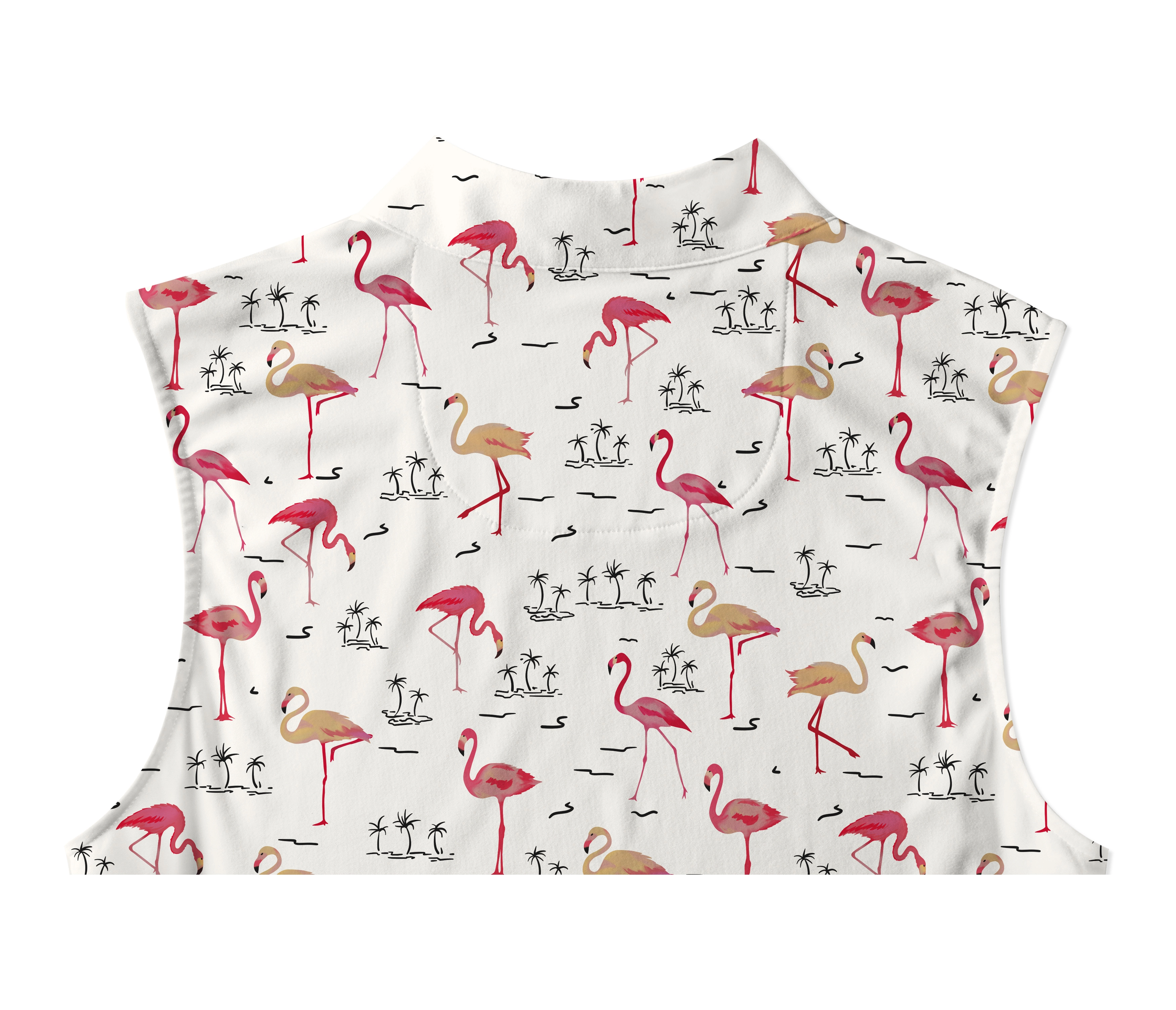 Cherryswing Women's Playful Flamingo Golf Sleeveless Polo Shirt