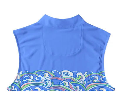 Cherryswing Women's Energy of Ocean Golf Sleeveless Polo Shirt