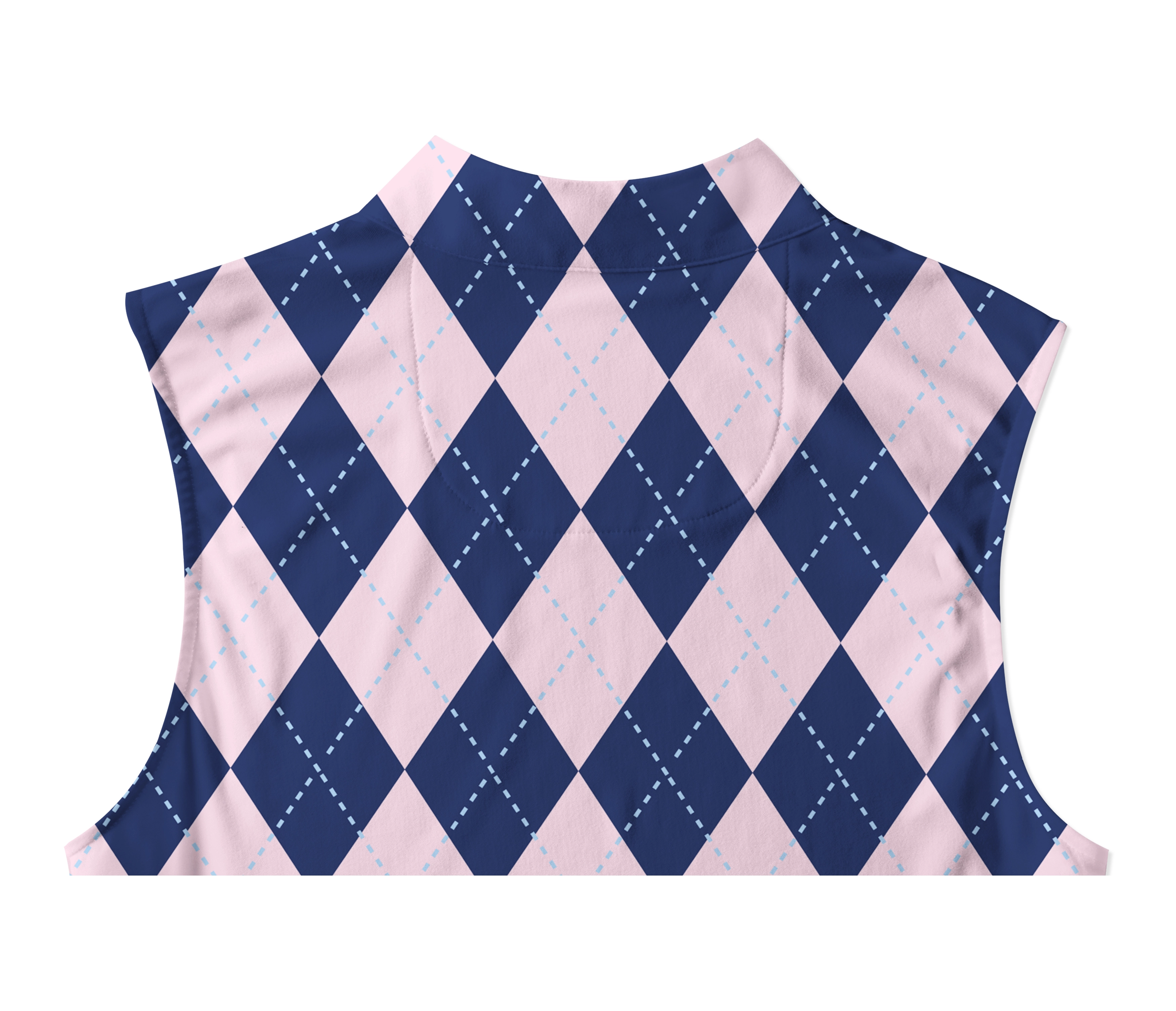 Cherryswing Women's Classic Argyle Patterns Golf Sleeveless Polo Shirt