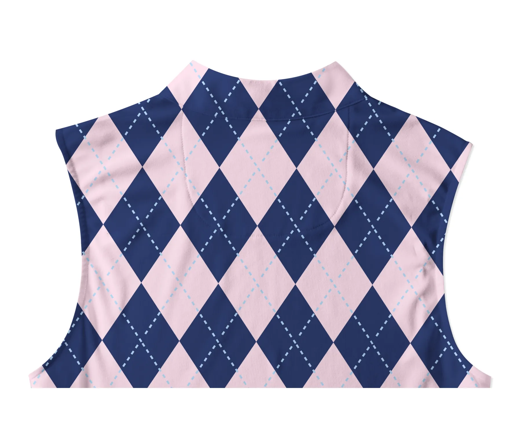 Cherryswing Women's Classic Argyle Patterns Golf Sleeveless Polo Shirt