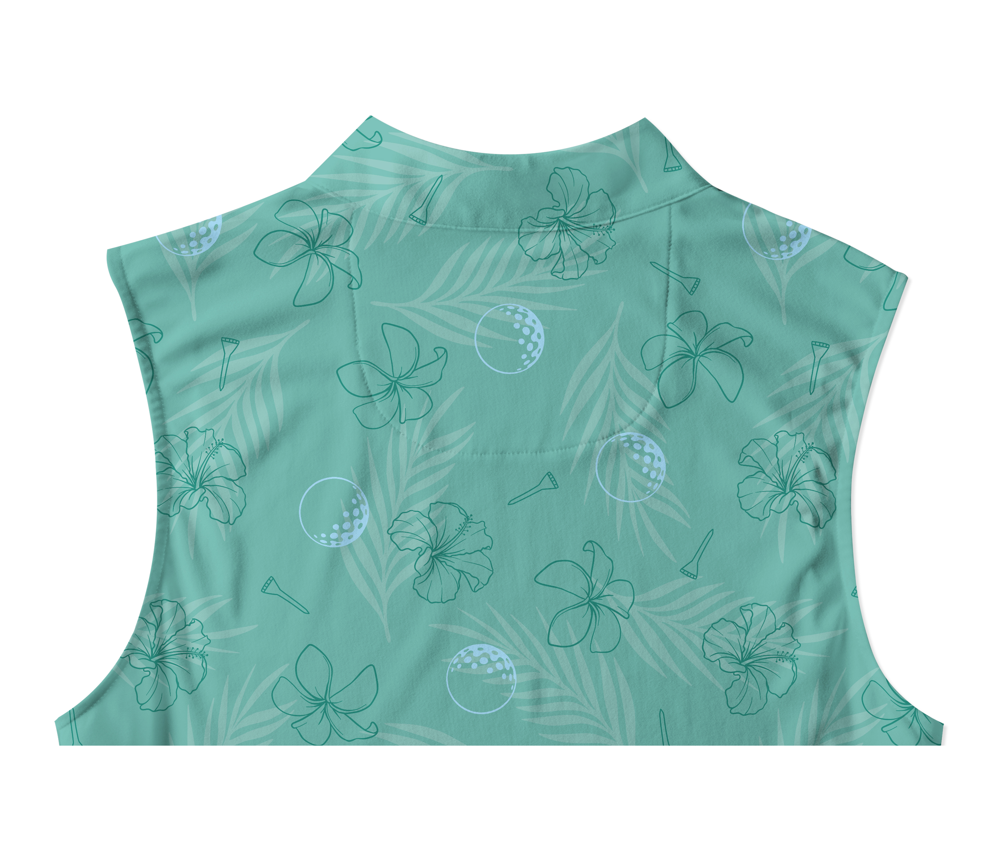 Cherryswing Women's Mint Green Golf Print Sleeveless Shirt
