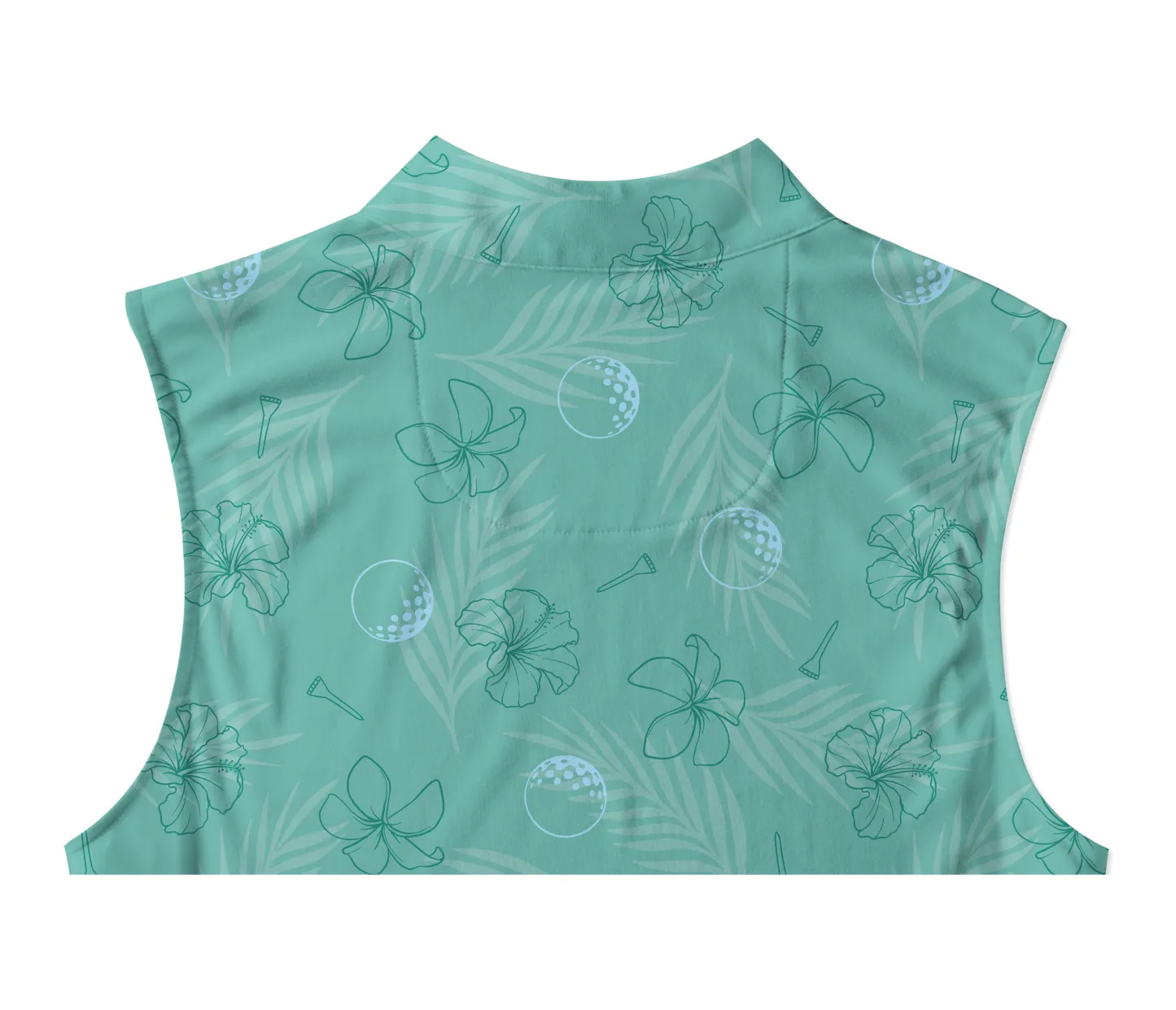 Cherryswing Women's Mint Green Golf Print Sleeveless Shirt