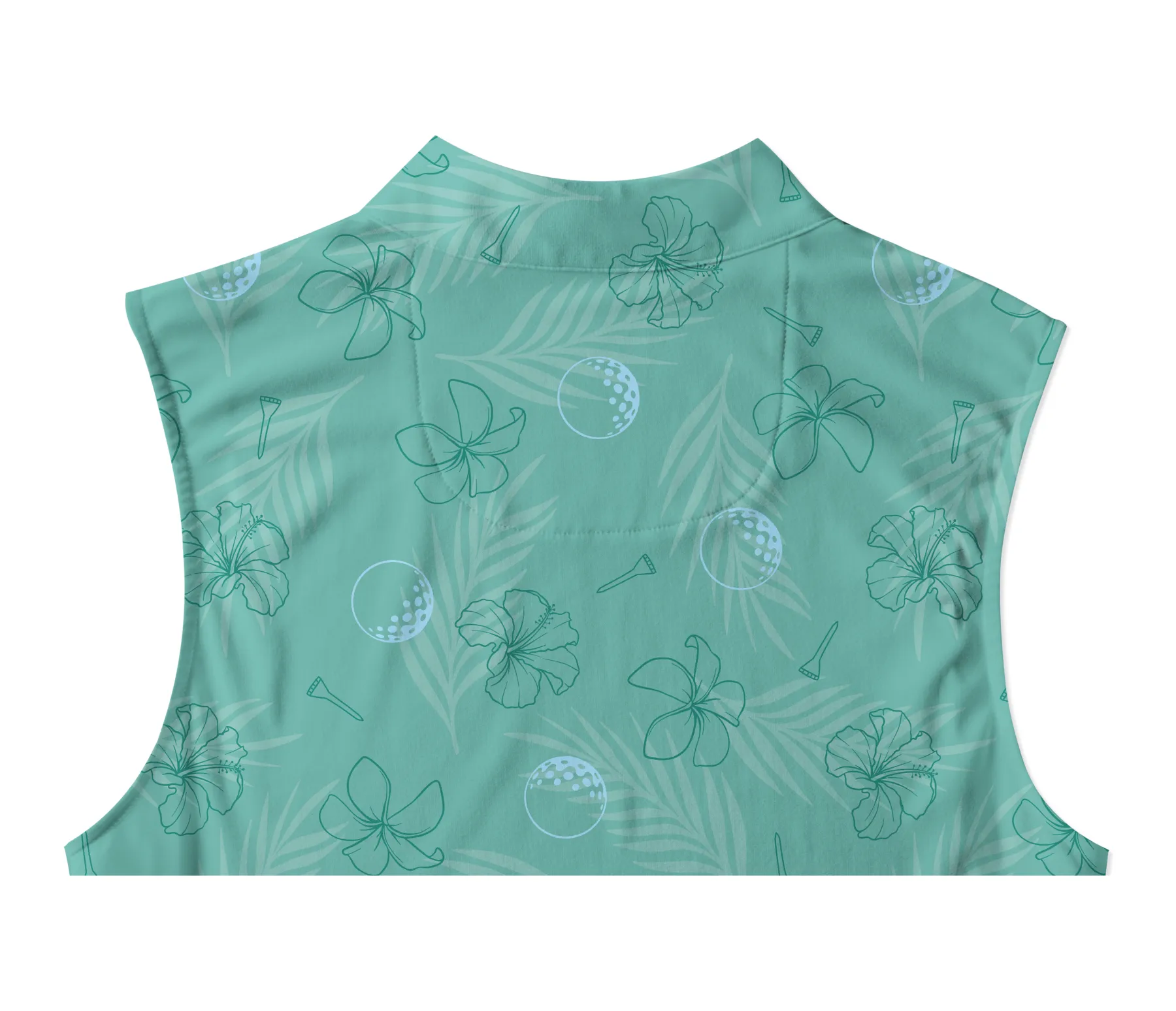Cherryswing Women's Mint Green Golf Print Sleeveless Shirt