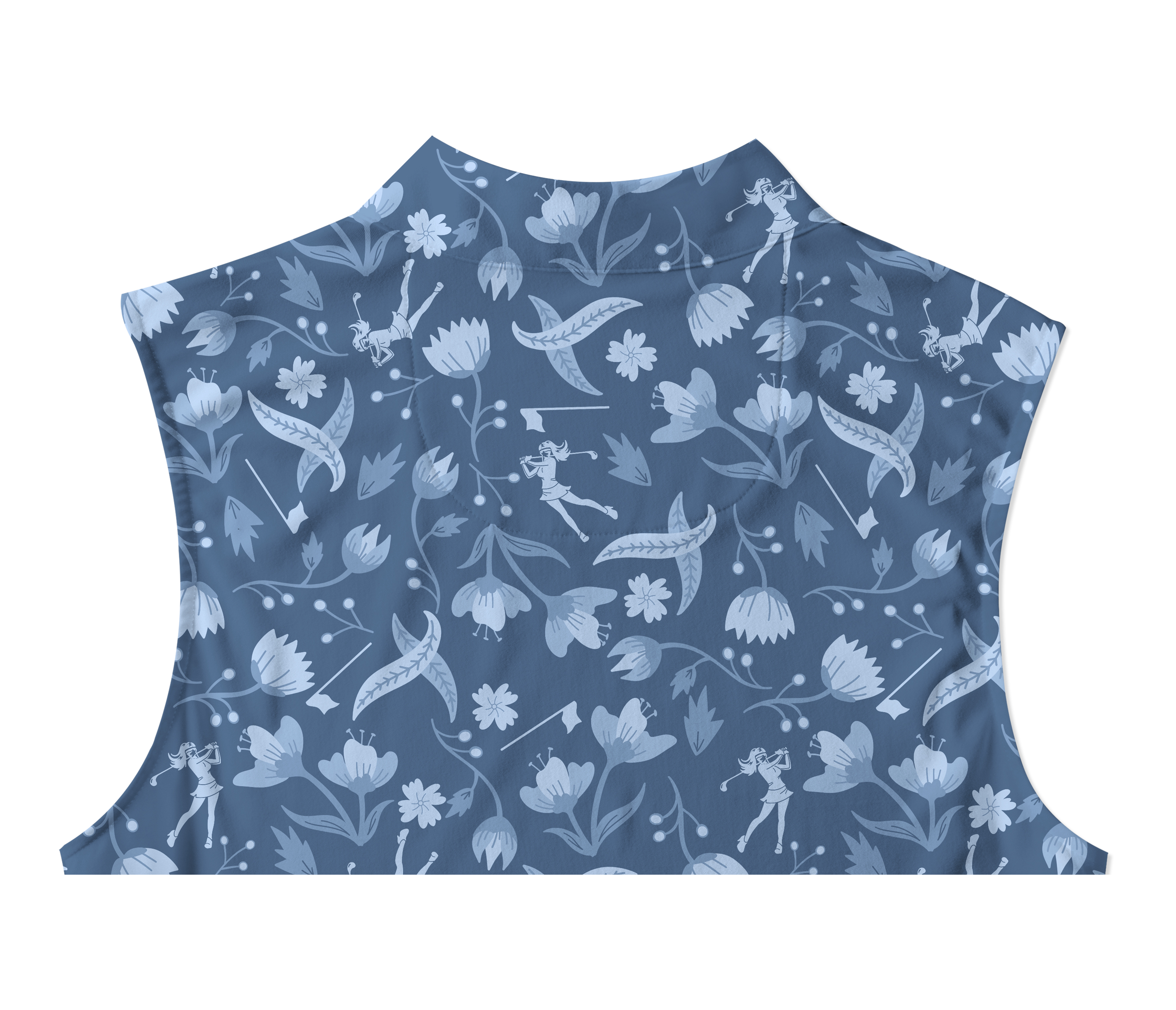 Cherryswing Women's Floral and Bird Patterns Sleeveless Golf Shirt