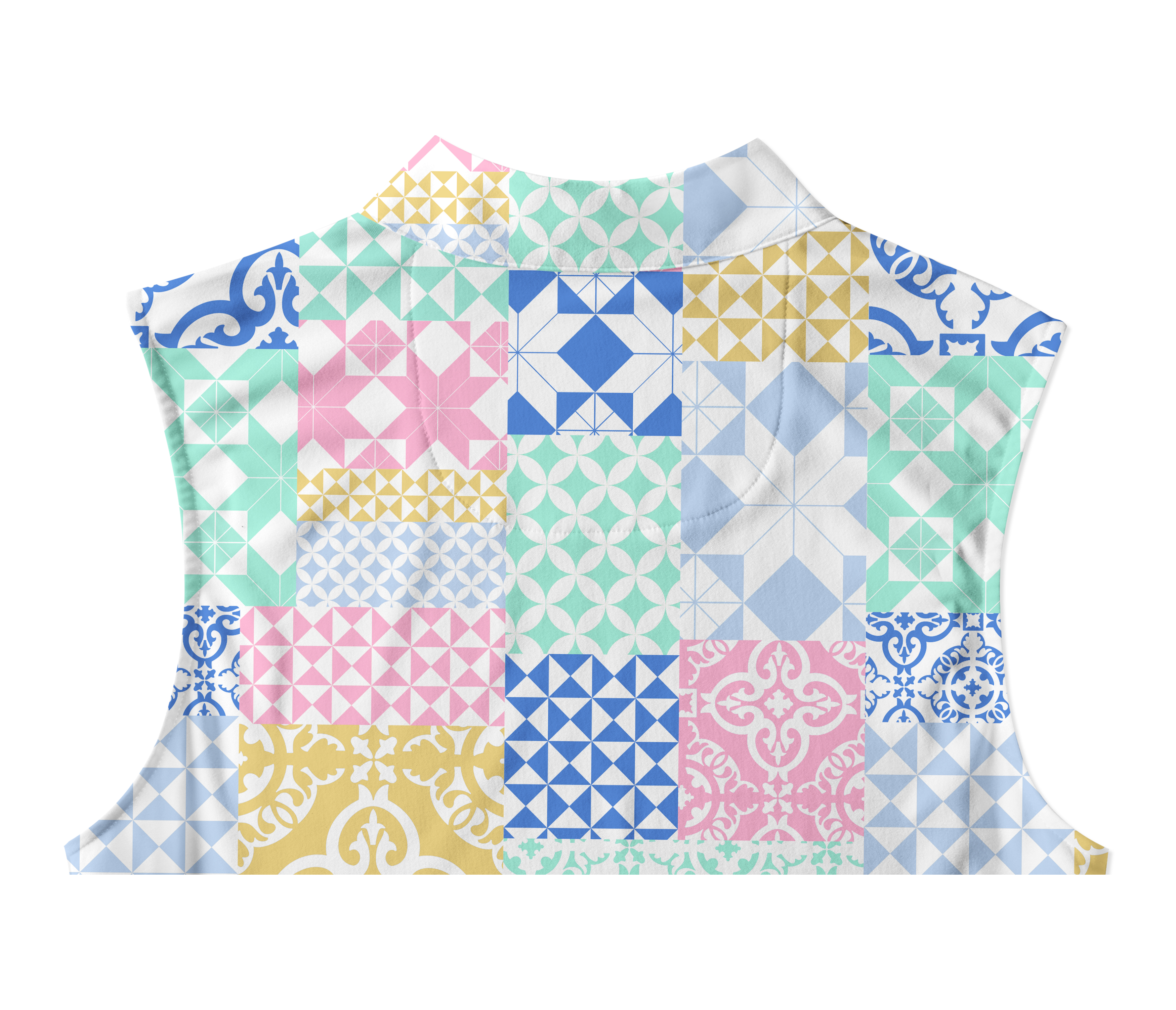 Cherryswing Women's Square and Diamond Patterns Sleeveless Golf Shirt