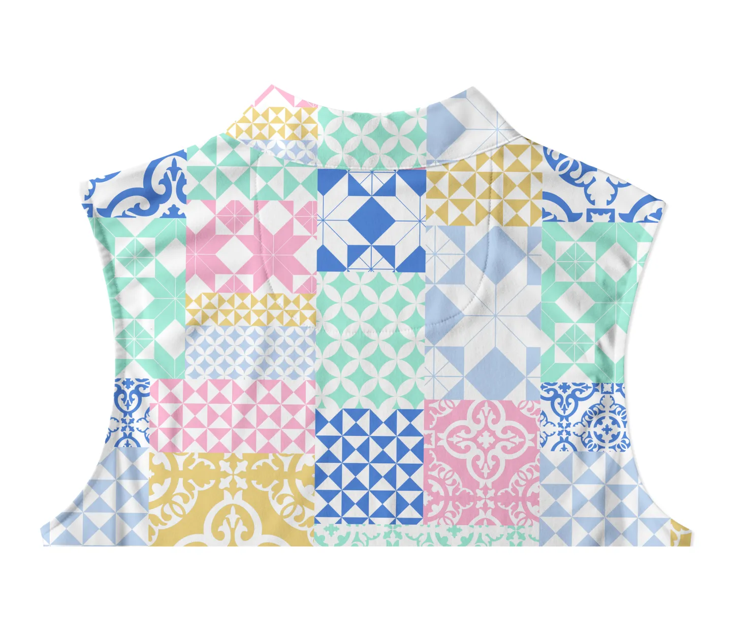 Cherryswing Women's Square and Diamond Patterns Sleeveless Golf Shirt