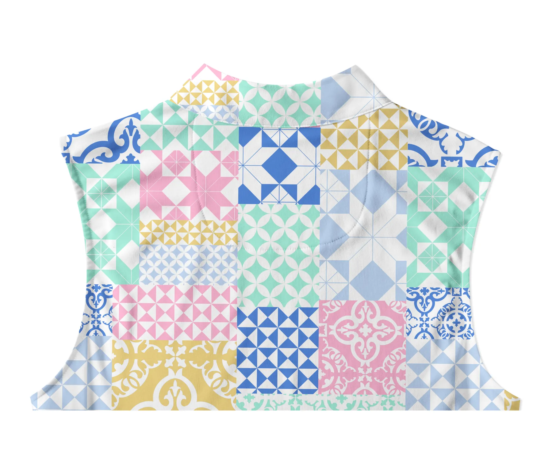 Cherryswing Women's Square and Diamond Patterns Sleeveless Golf Shirt