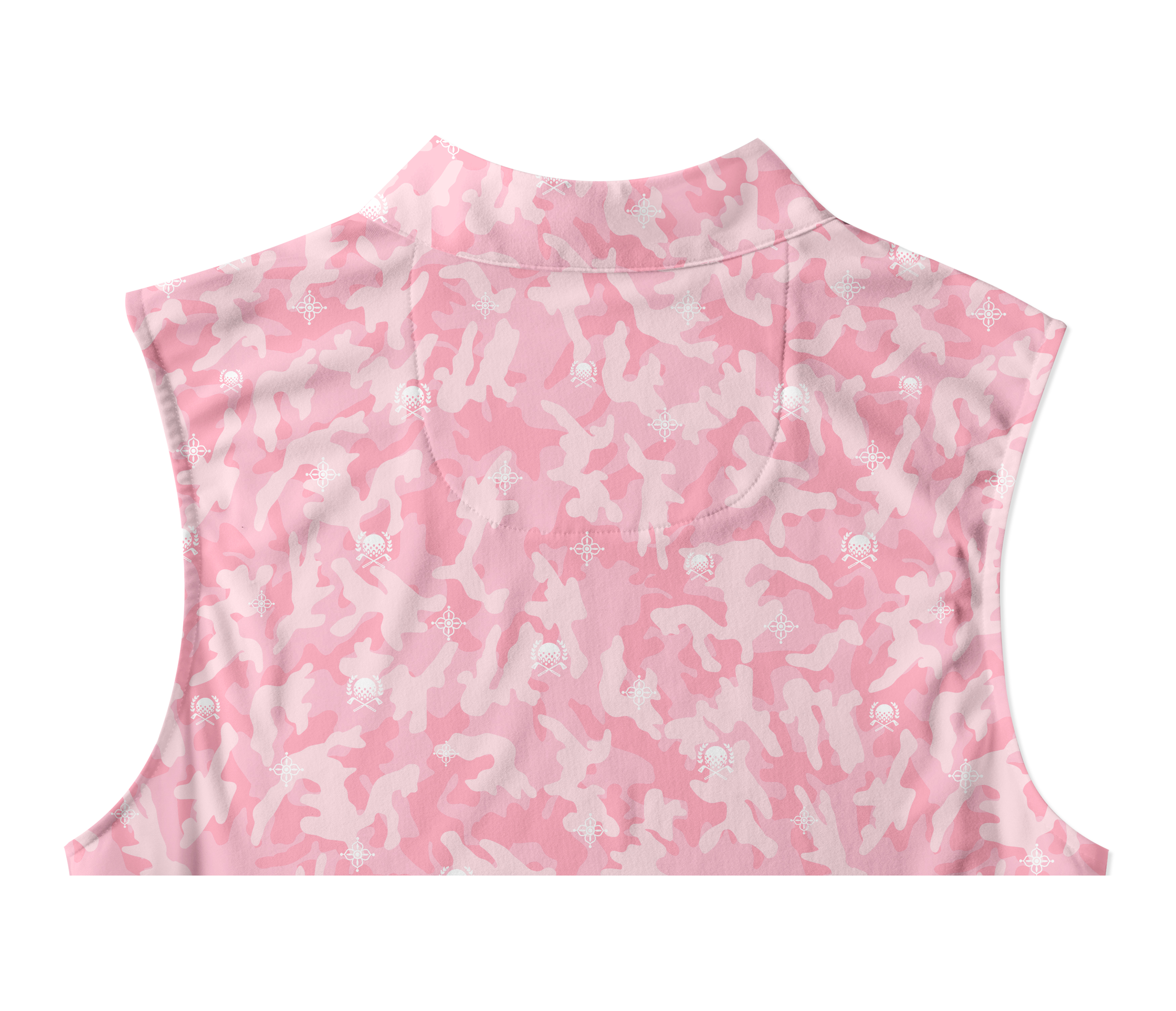 Cherryswing Women's Pink Camouflage Sleeveless Golf Shirt
