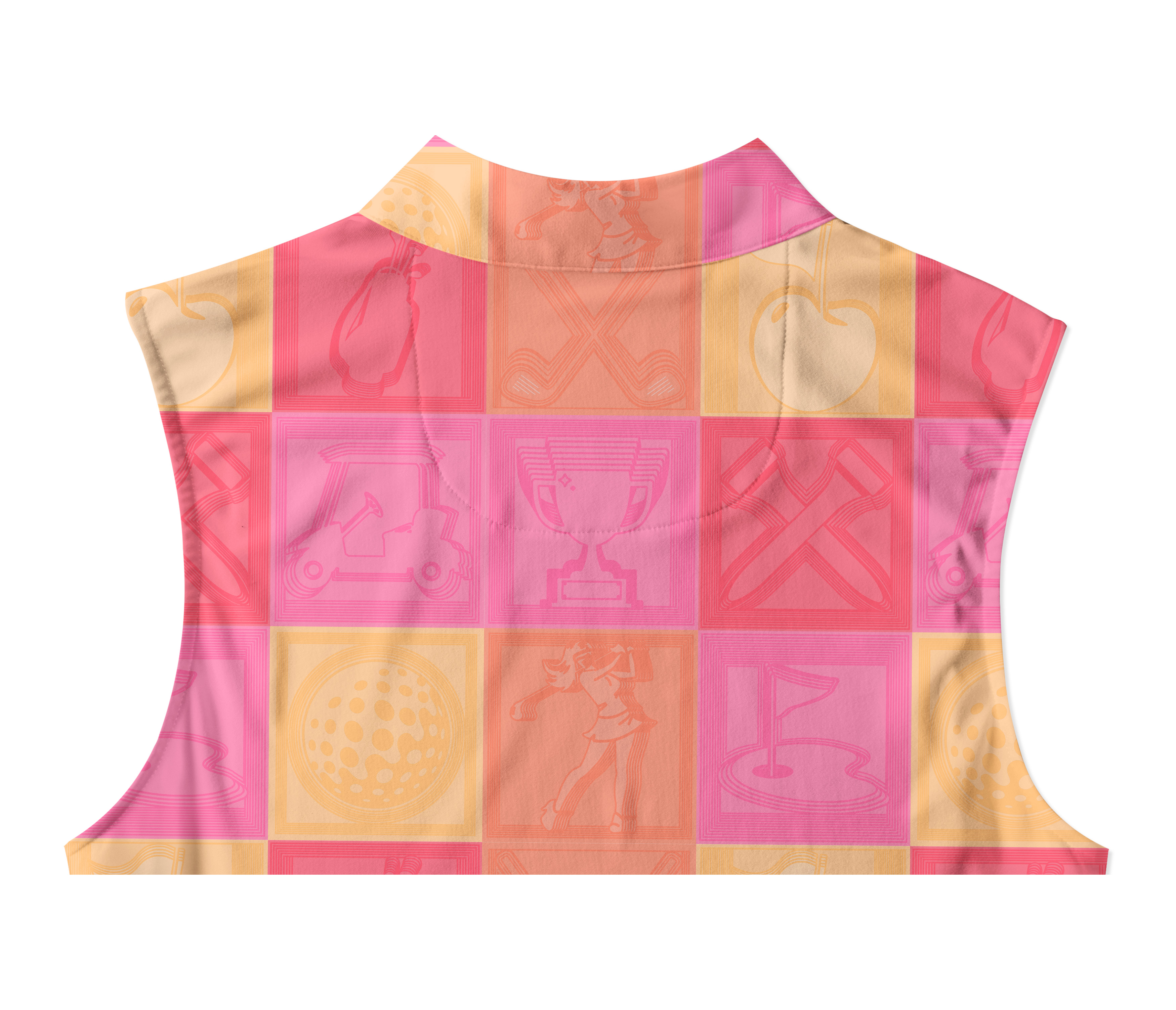 Cherryswing Women's Vibrant Checkered Pattern Sleeveless Golf Shirt