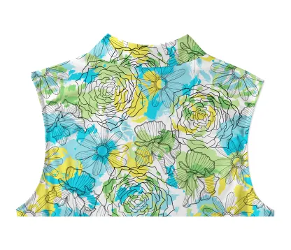 Cherryswing Women's Floral Pattern Sleeveless Golf Shirt