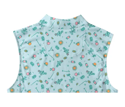 Cherryswing Women's Tropical Vacation Sleeveless Golf Shirt