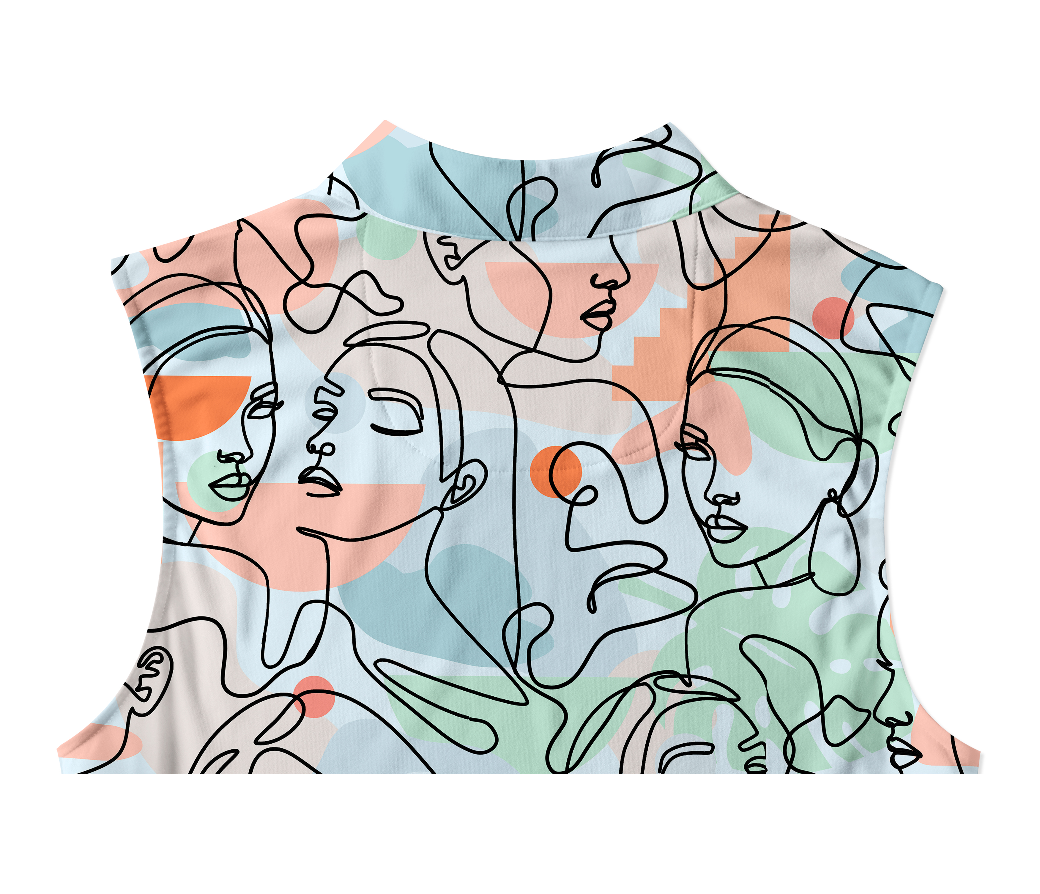 Cherryswing Women's Artistic Faces Sleeveless Golf Shirt