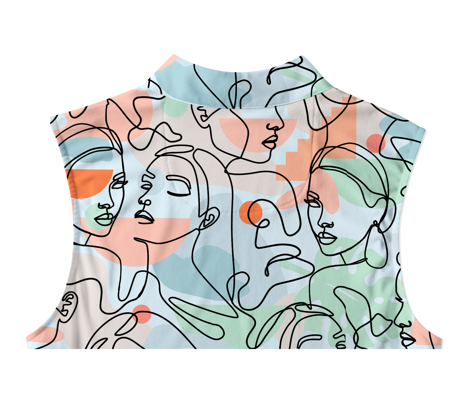 Cherryswing Women's Artistic Faces Sleeveless Golf Shirt