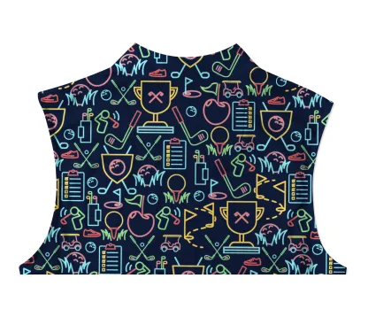 Cherryswing Women's Classic Golf Symbols Sleeveless Golf Shirt