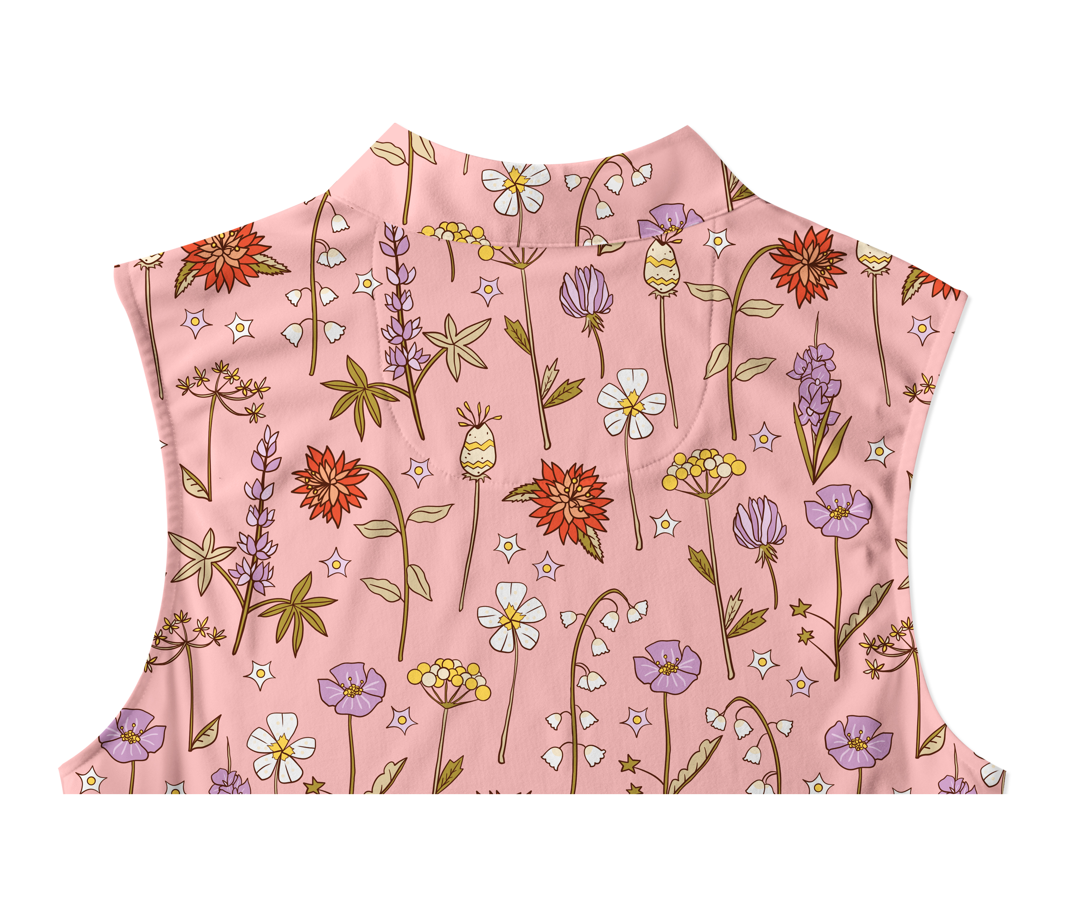 Cherryswing Women's Spring Meadow Symbols Sleeveless Golf Shirt