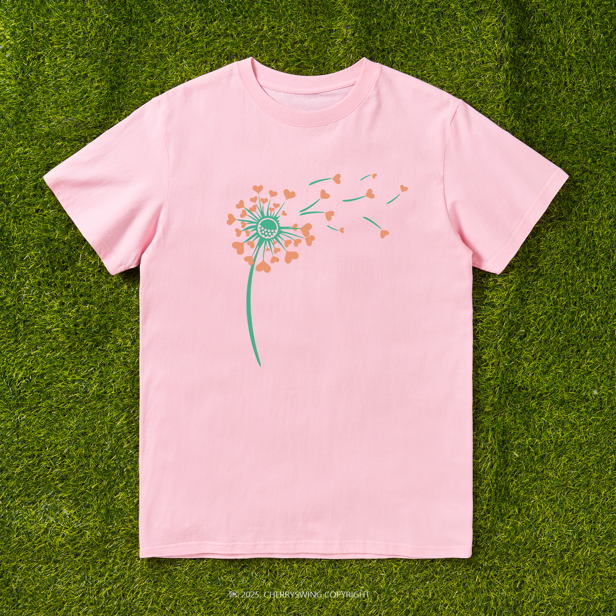 Cherryswing Dandelion Hearts T-shirt For Women