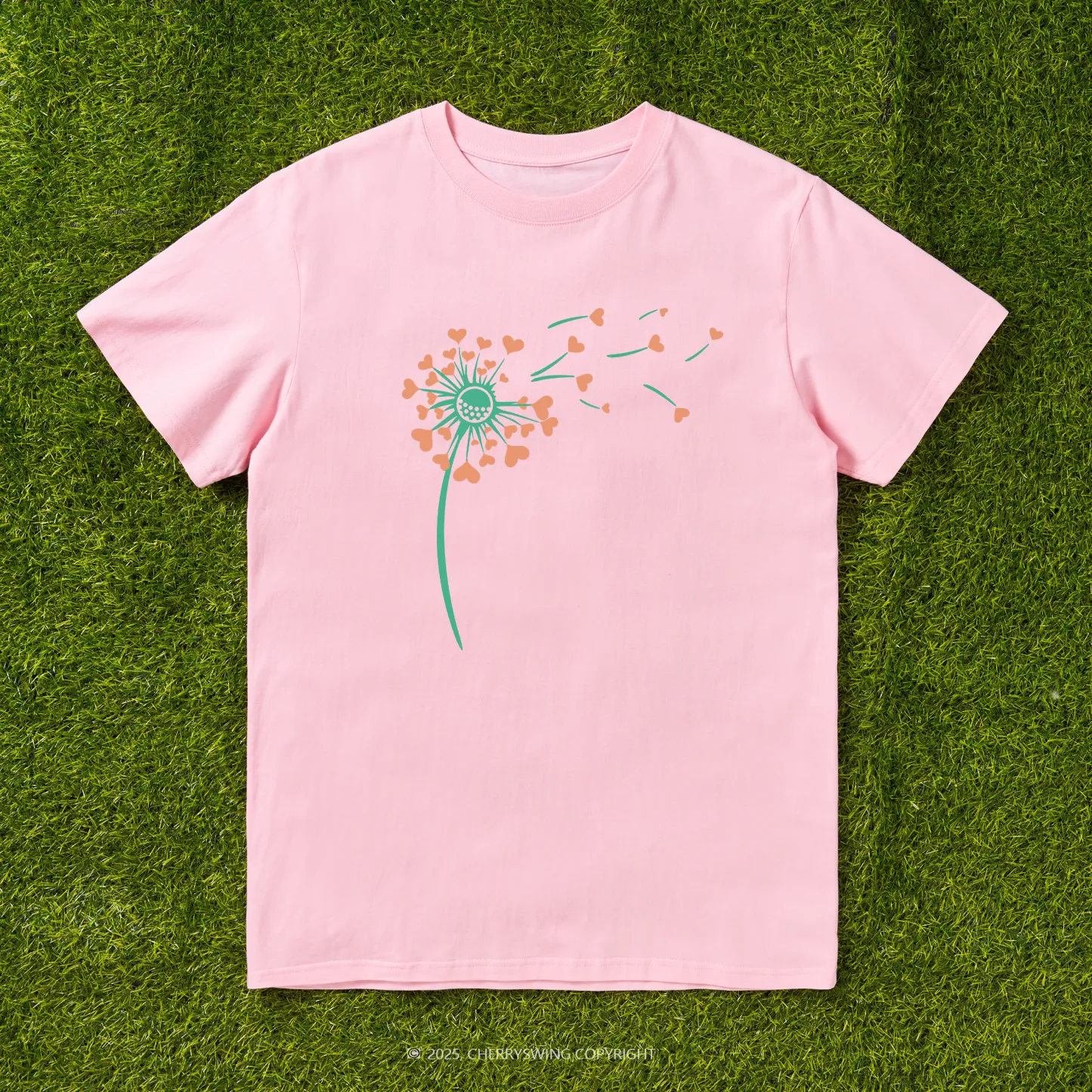 Cherryswing Dandelion Hearts T-shirt For Women