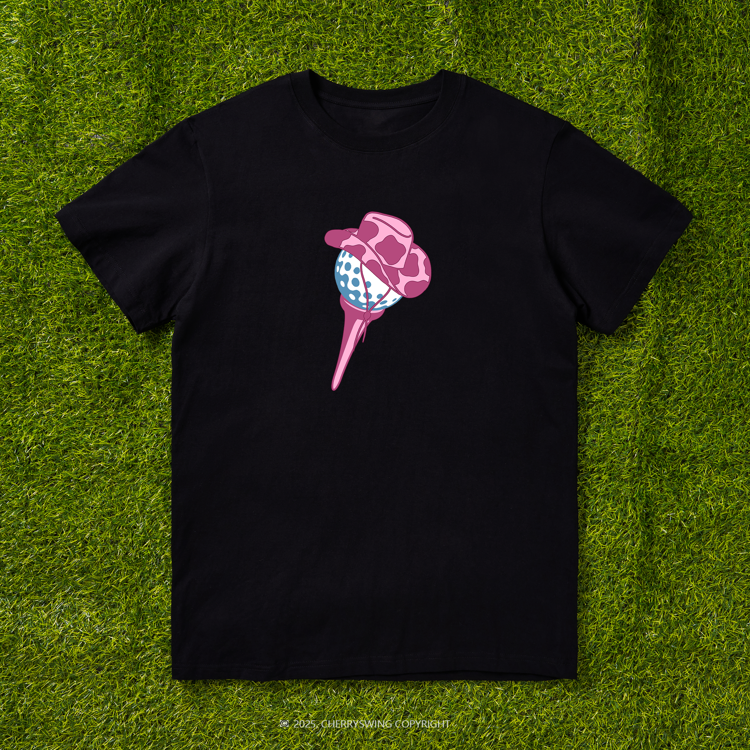Cherryswing Ball and Club Hat Pattern White T-Shirt