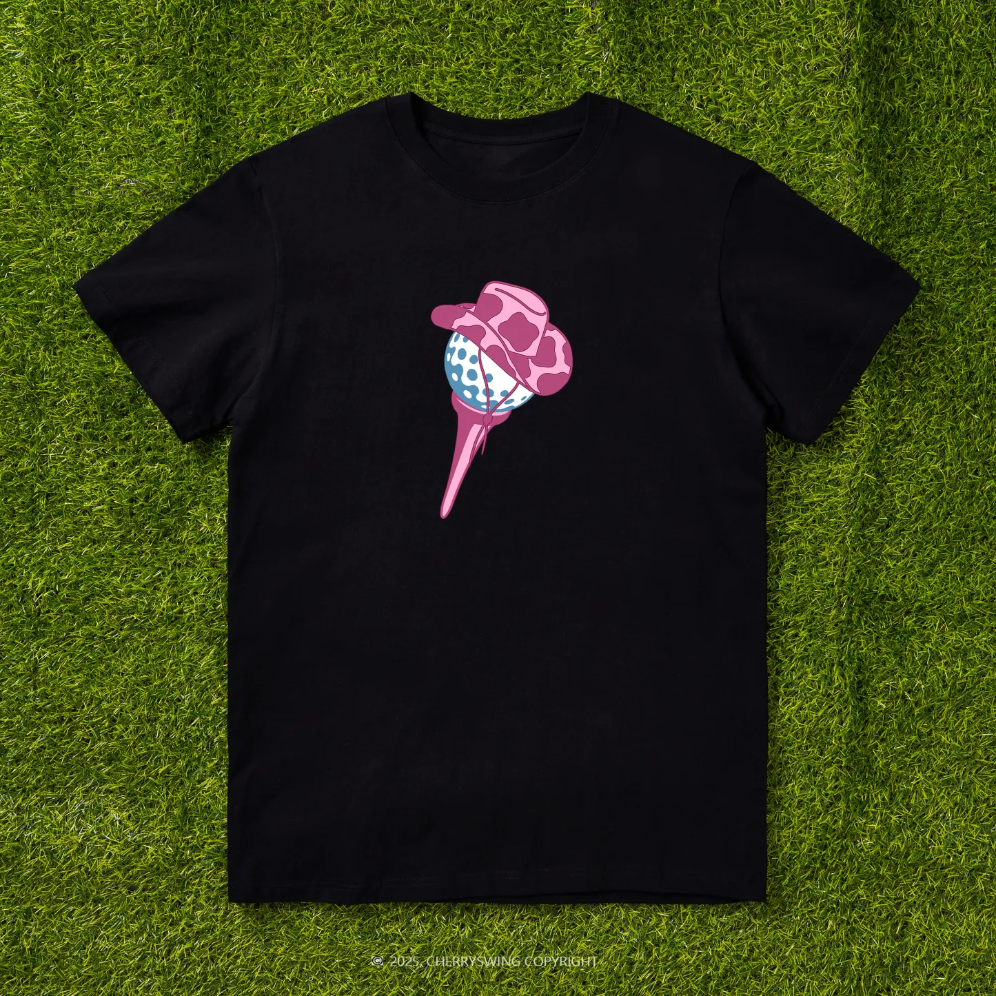 Cherryswing Ball and Club Hat Pattern White T-Shirt