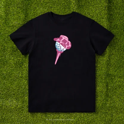 Cherryswing Ball and Club Hat Pattern White T-Shirt