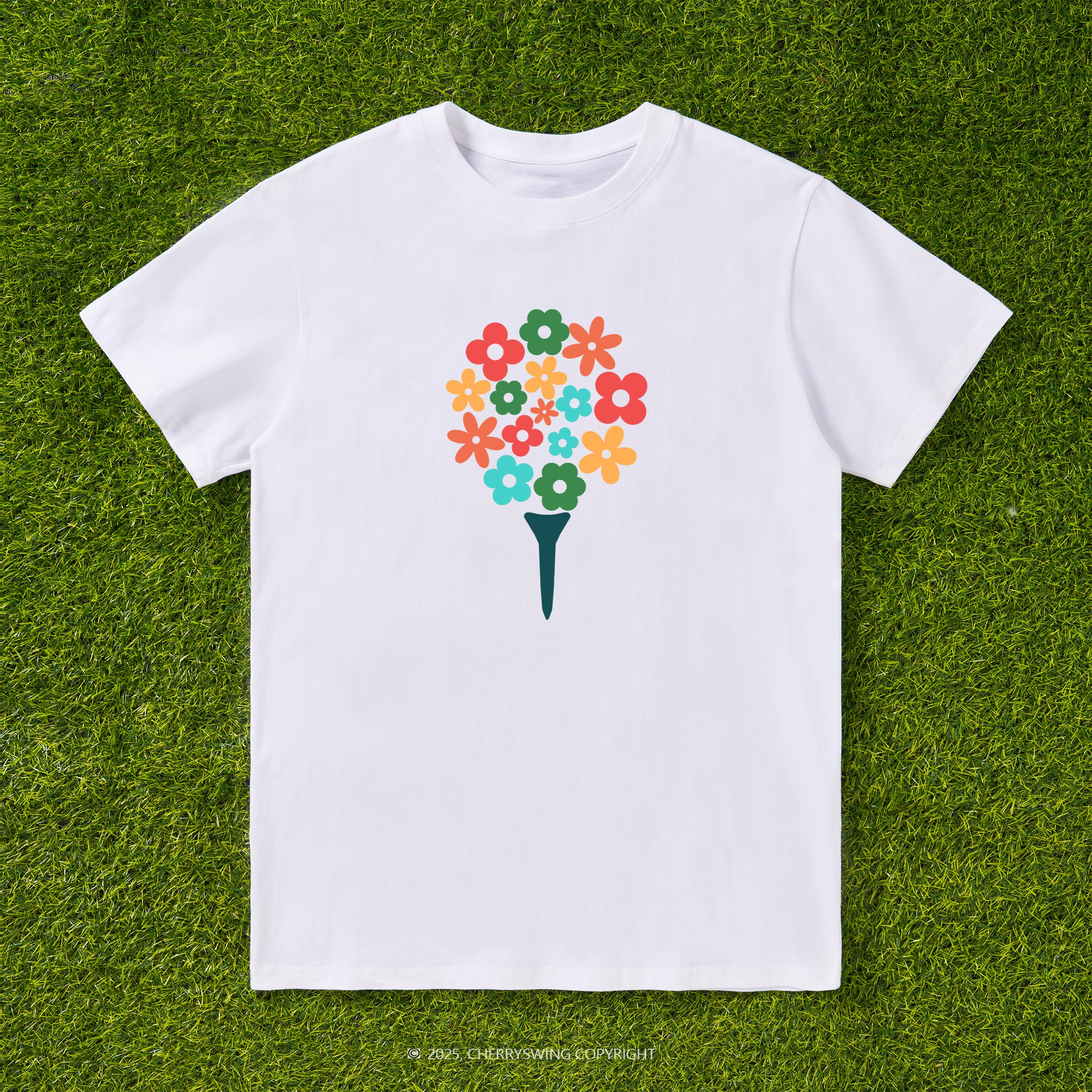 Cherryswing Blossoming Golf Ball T-shirt For Women