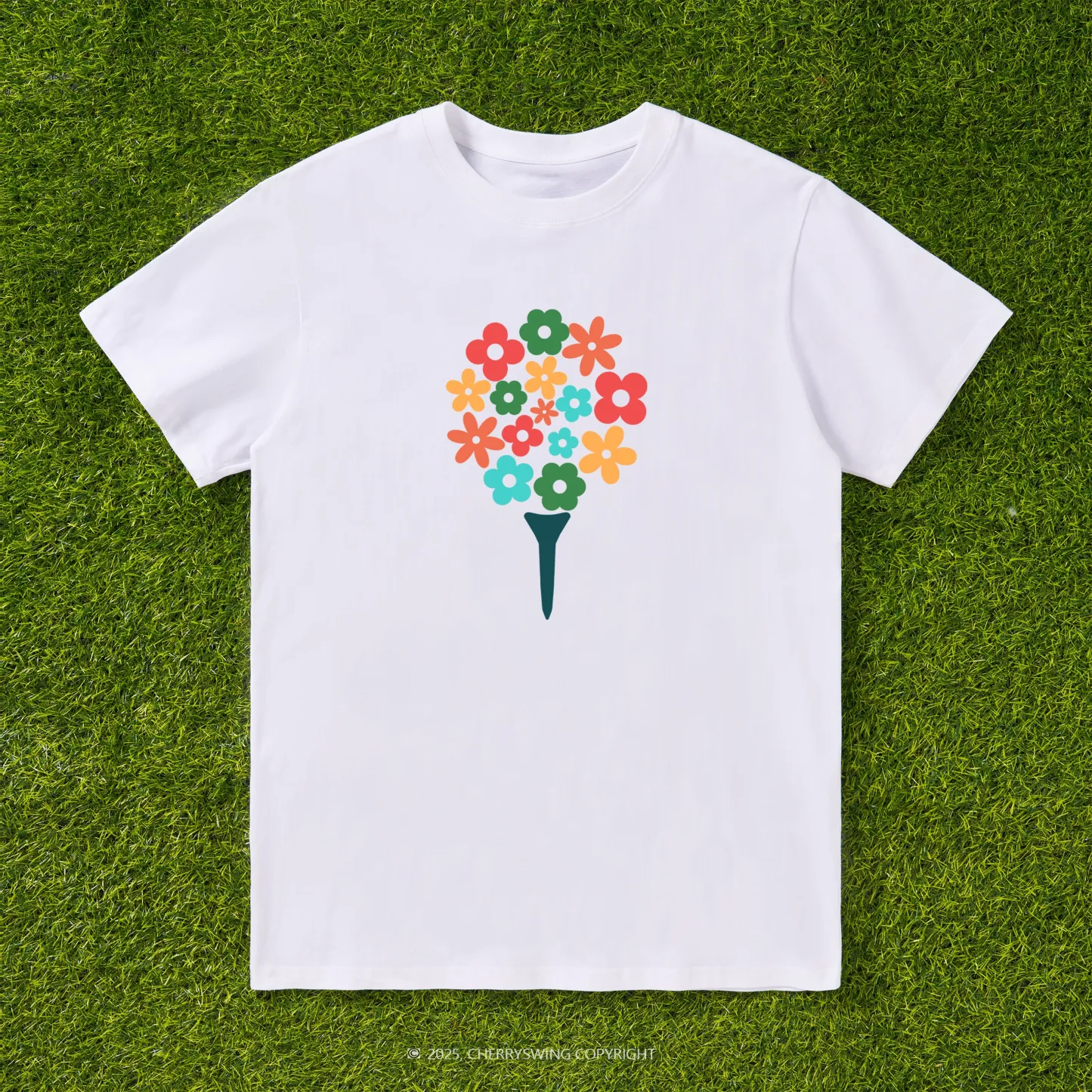 Cherryswing Blossoming Golf Ball T-shirt For Women