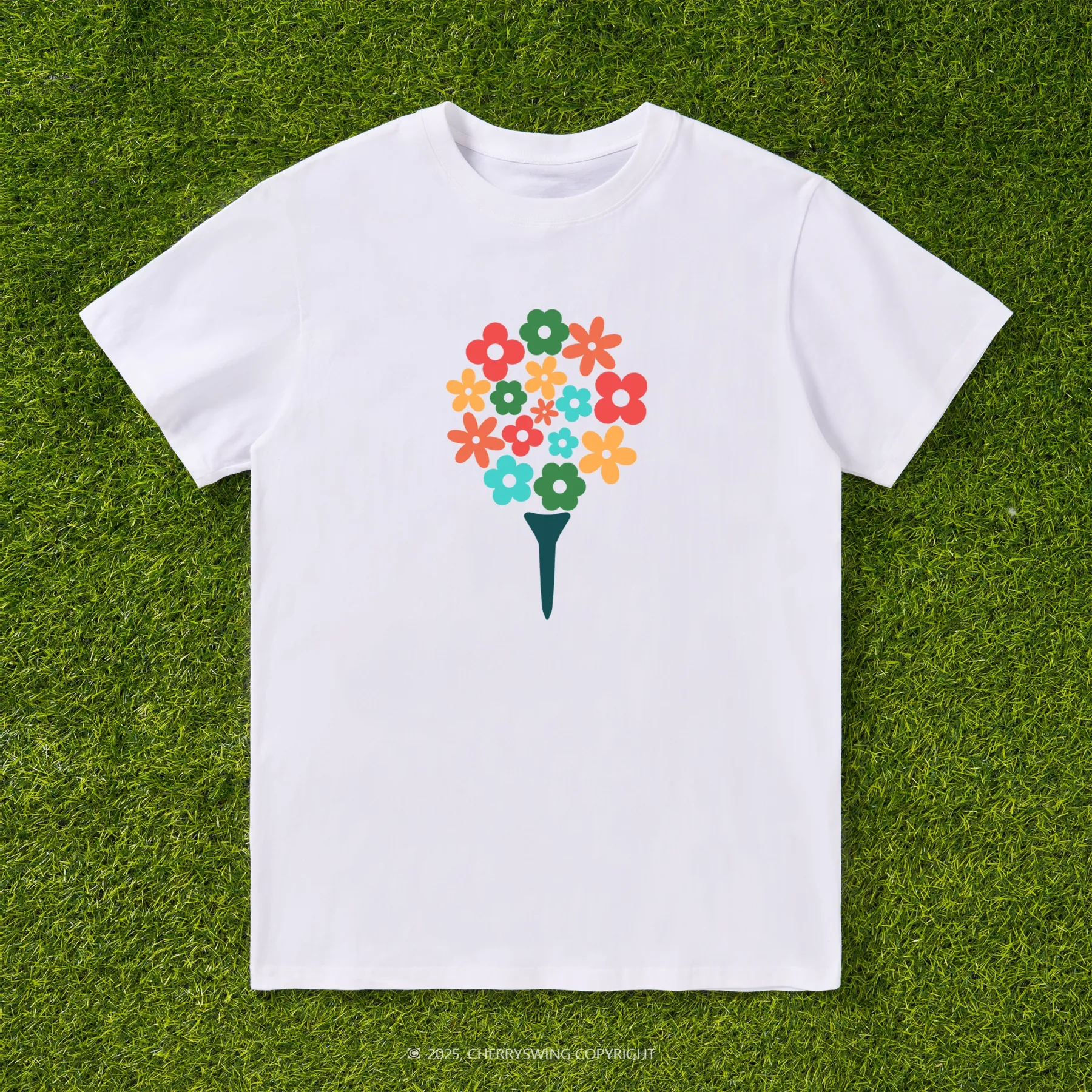 Cherryswing Blossoming Golf Ball T-shirt For Women