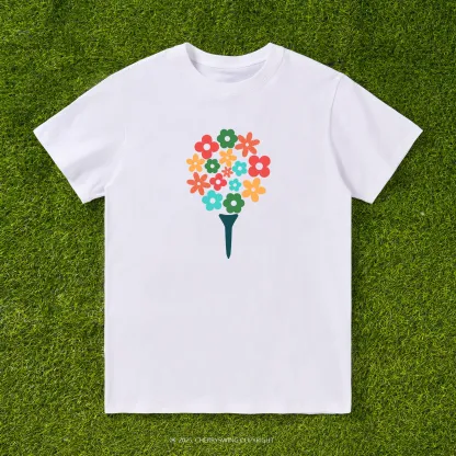 Cherryswing Blossoming Golf Ball T-shirt For Women