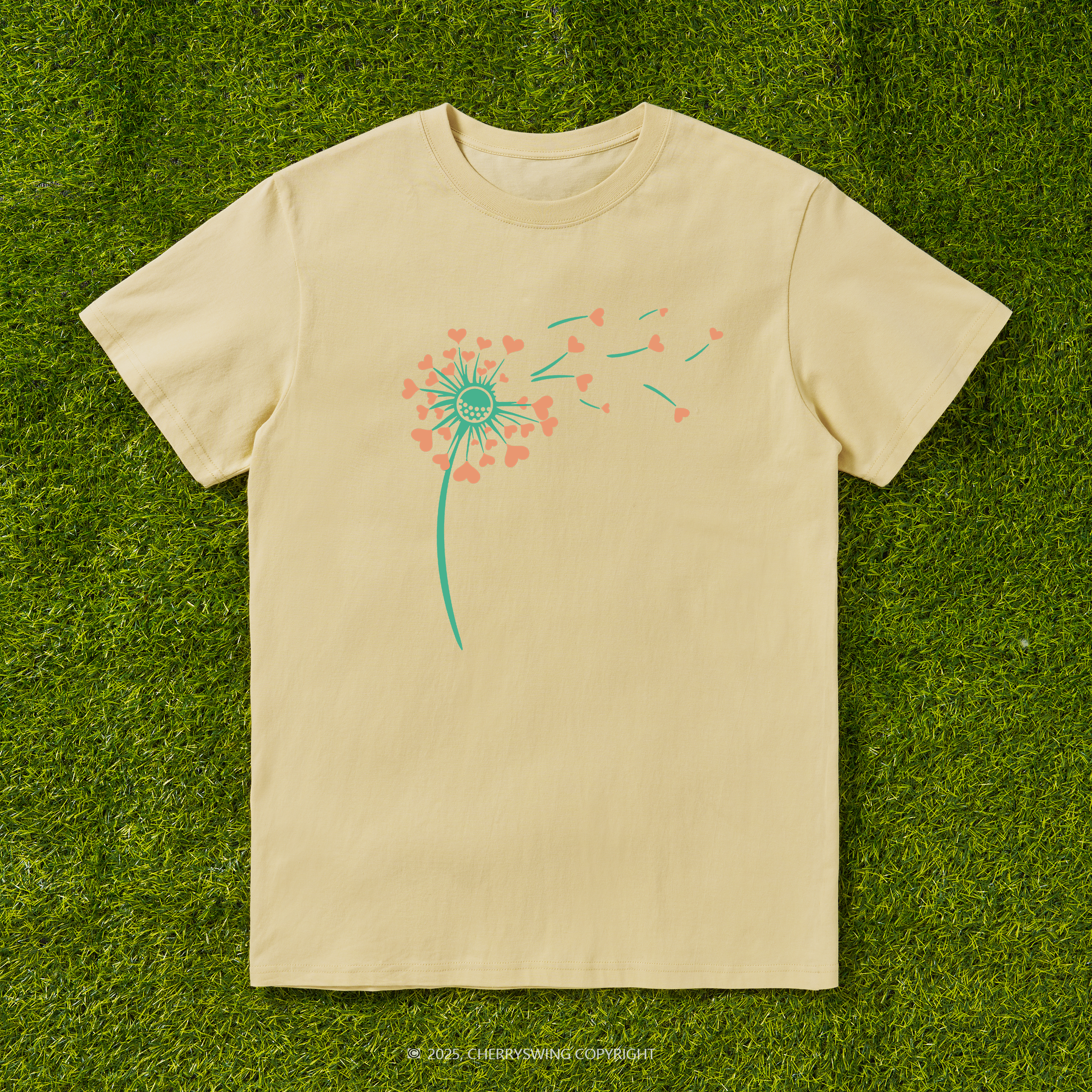 Cherryswing Dandelion Hearts T-shirt For Women
