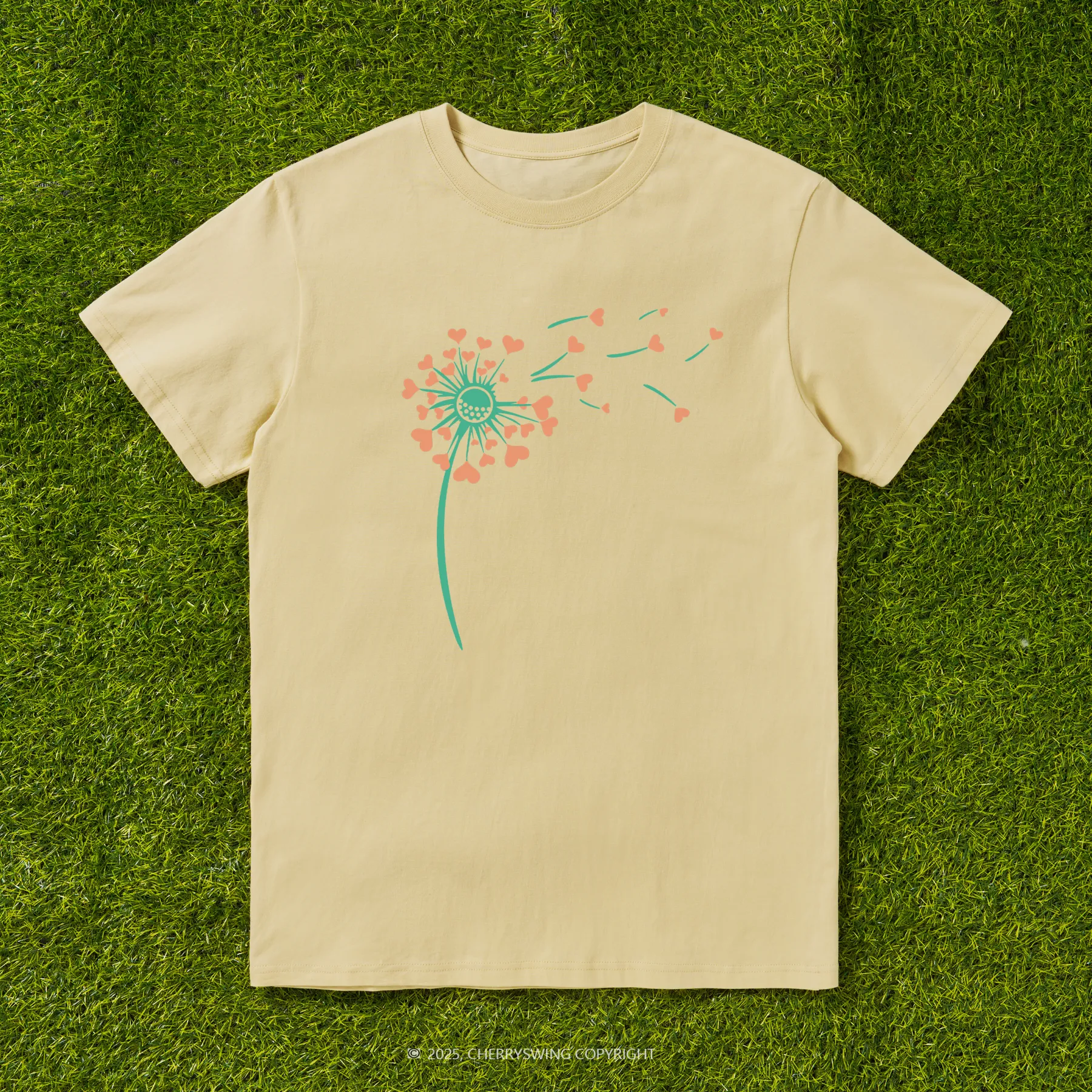 Cherryswing Dandelion Hearts T-shirt For Women