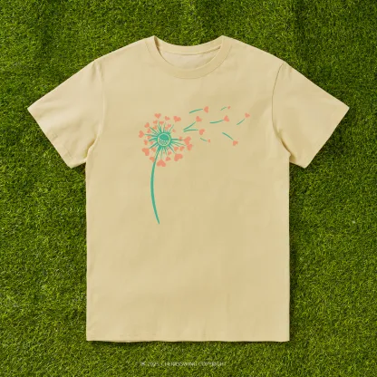 Cherryswing Dandelion Hearts T-shirt For Women