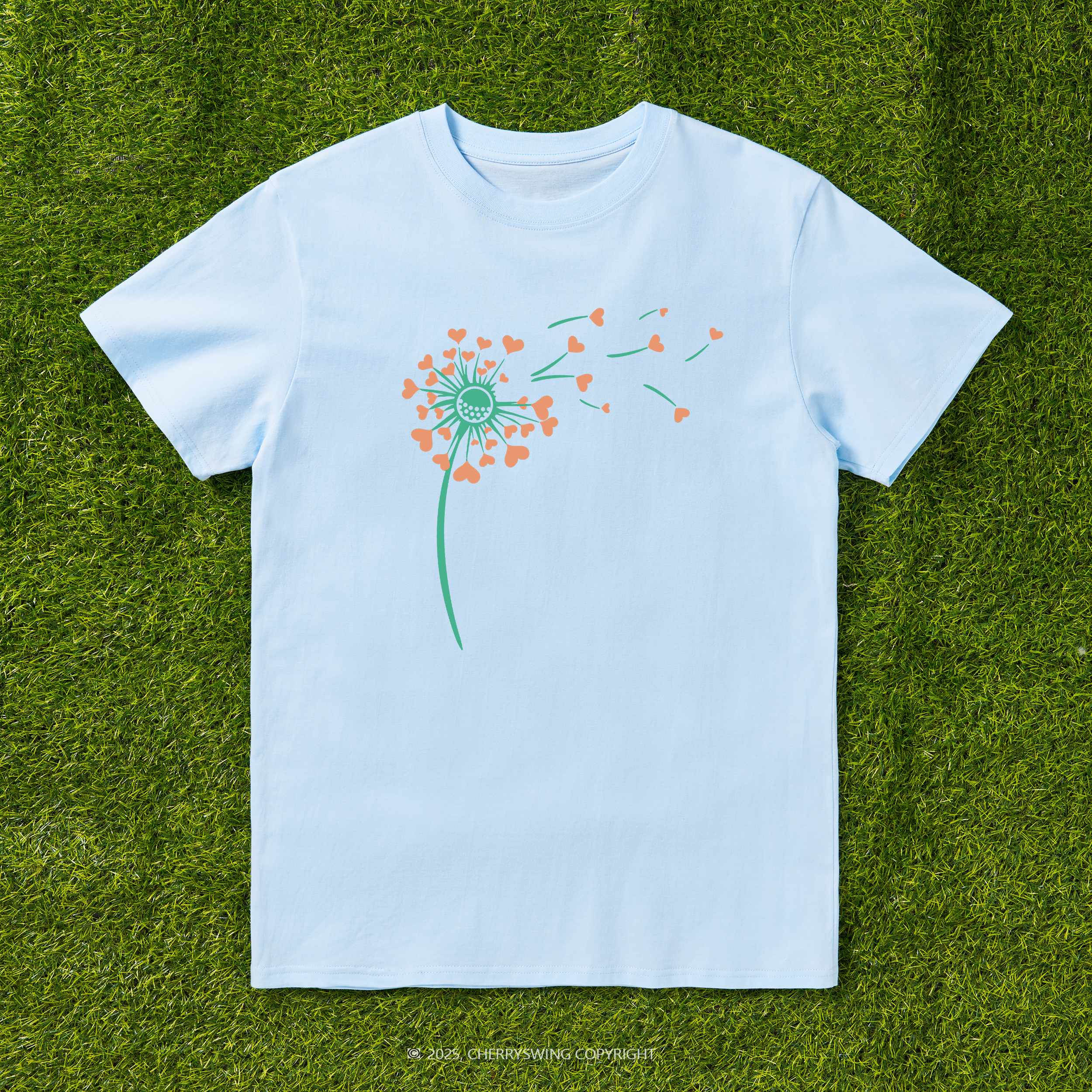 Cherryswing Dandelion Hearts T-shirt For Women